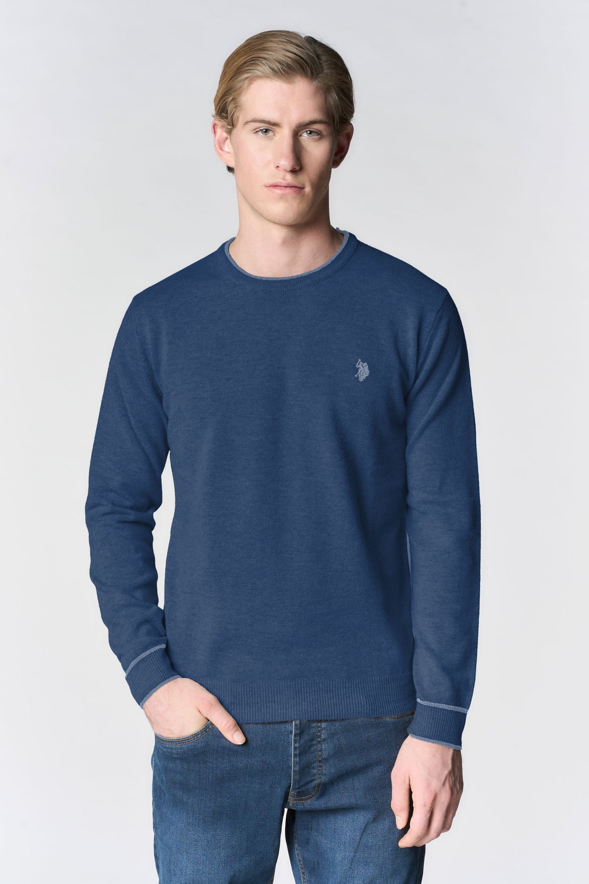 Maglia girocollo in lana merino riciclata