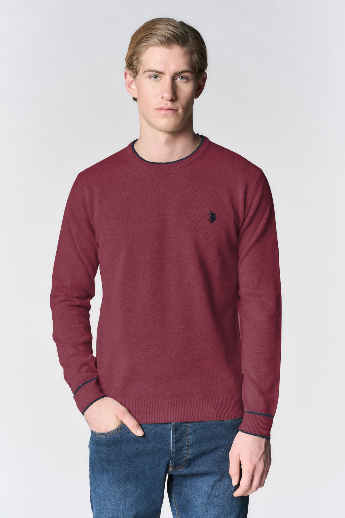 Maglia girocollo in lana merino riciclata