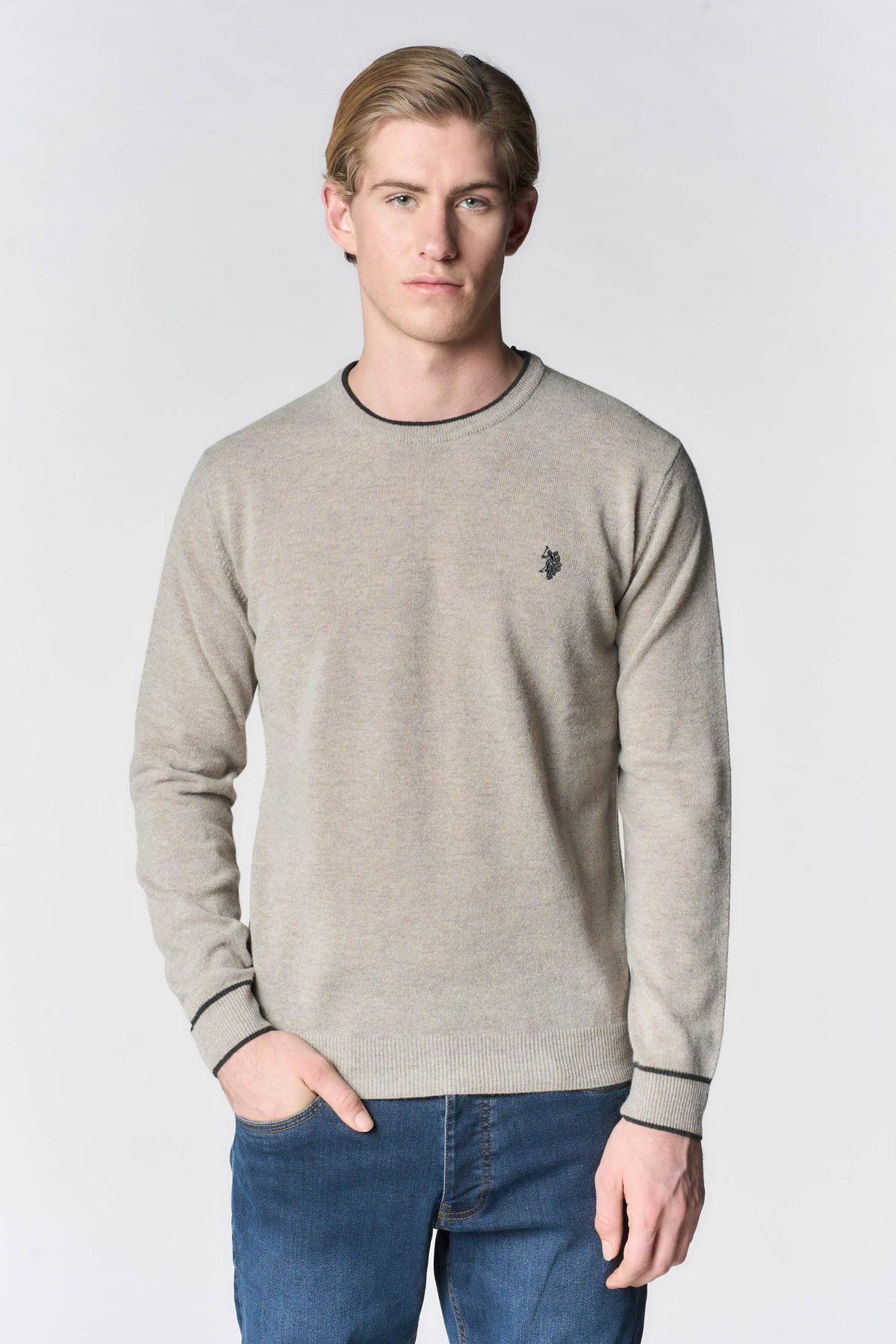 Maglia girocollo in lana merino riciclata