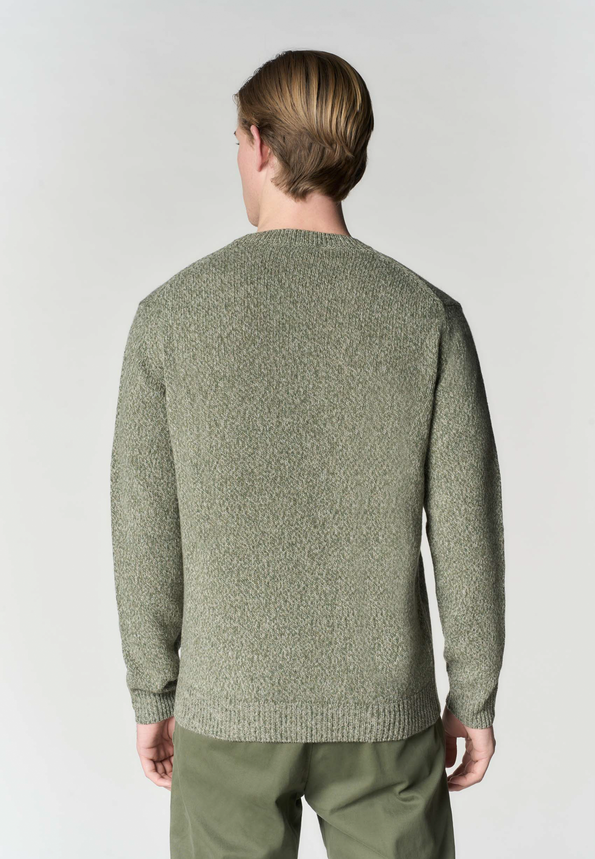 Maglia girocollo in misto lana Premium Quality con effetto mouliné