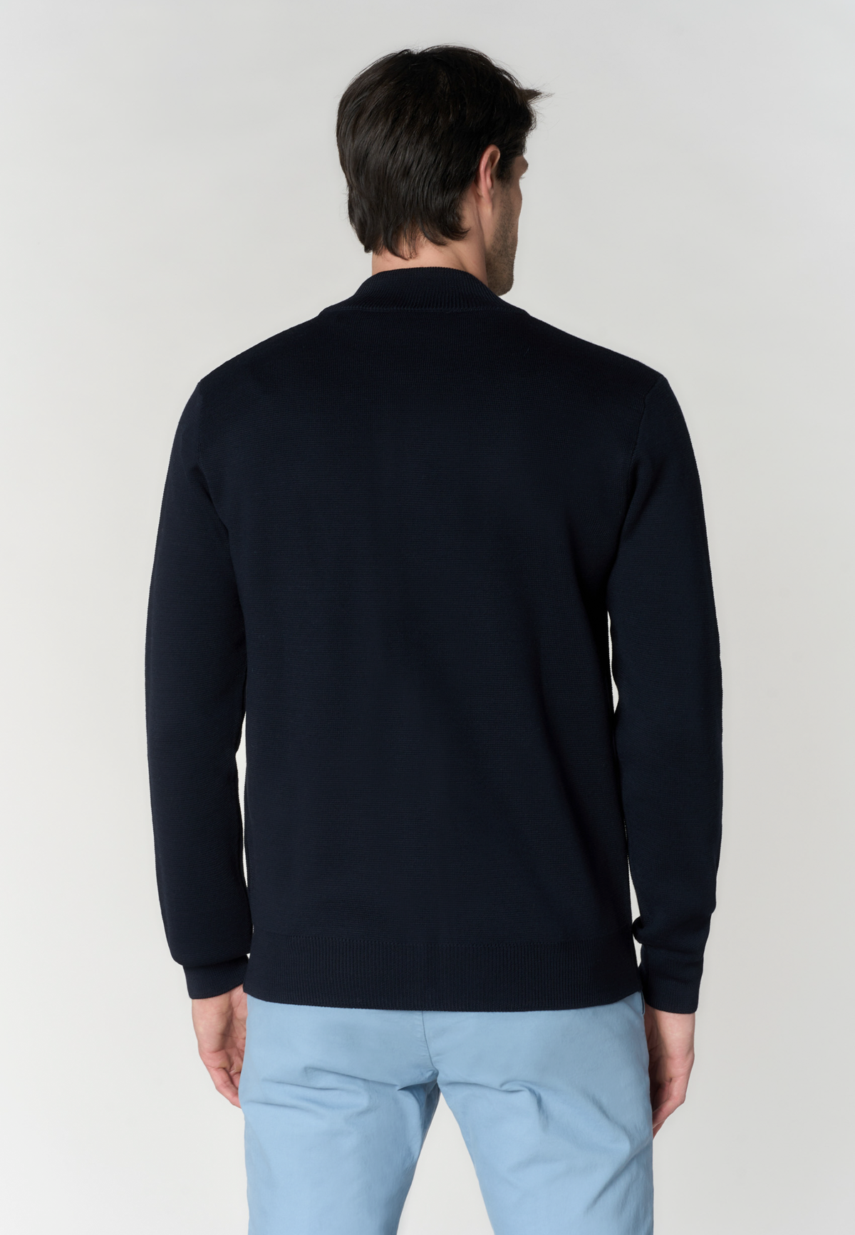 Cardigan full zip in misto lana merino