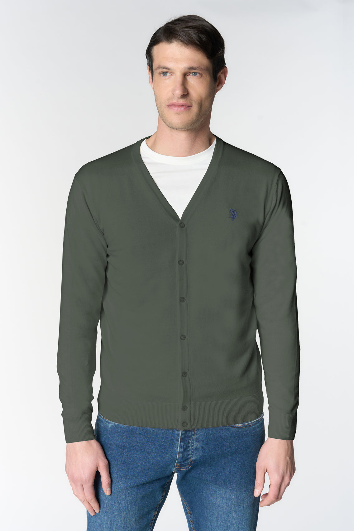 Cardigan con bottoni in cotone e cashmere