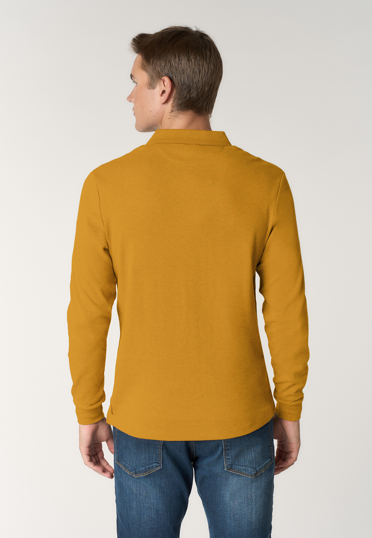 Polo shirt a maniche lunghe in cotone piquet