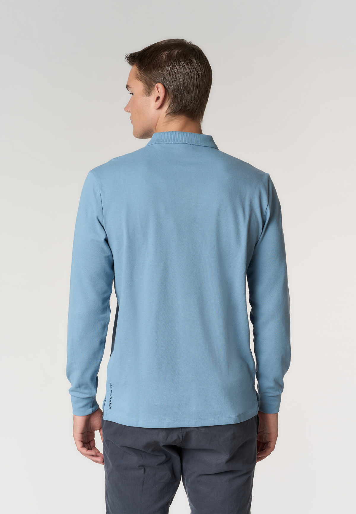 Polo shirt a maniche lunghe in cotone piquet