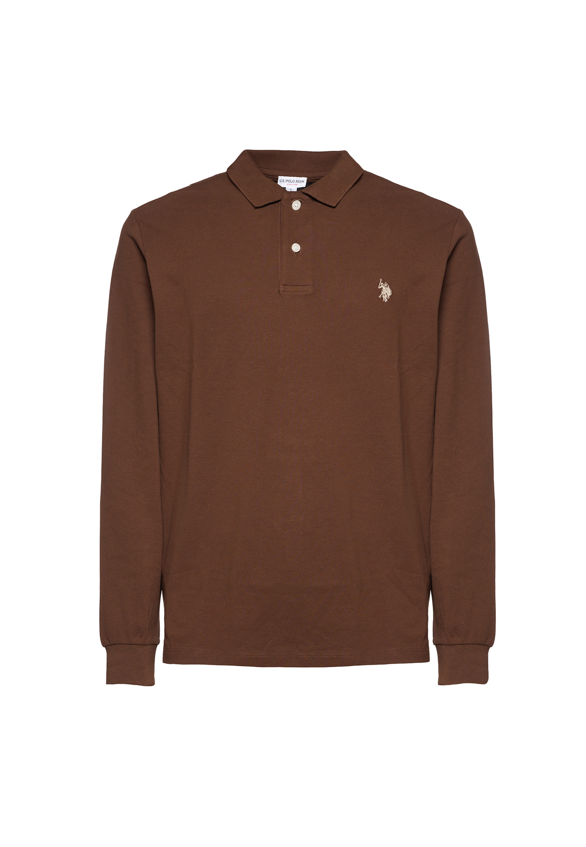 Polo shirt a maniche lunghe in cotone piquet