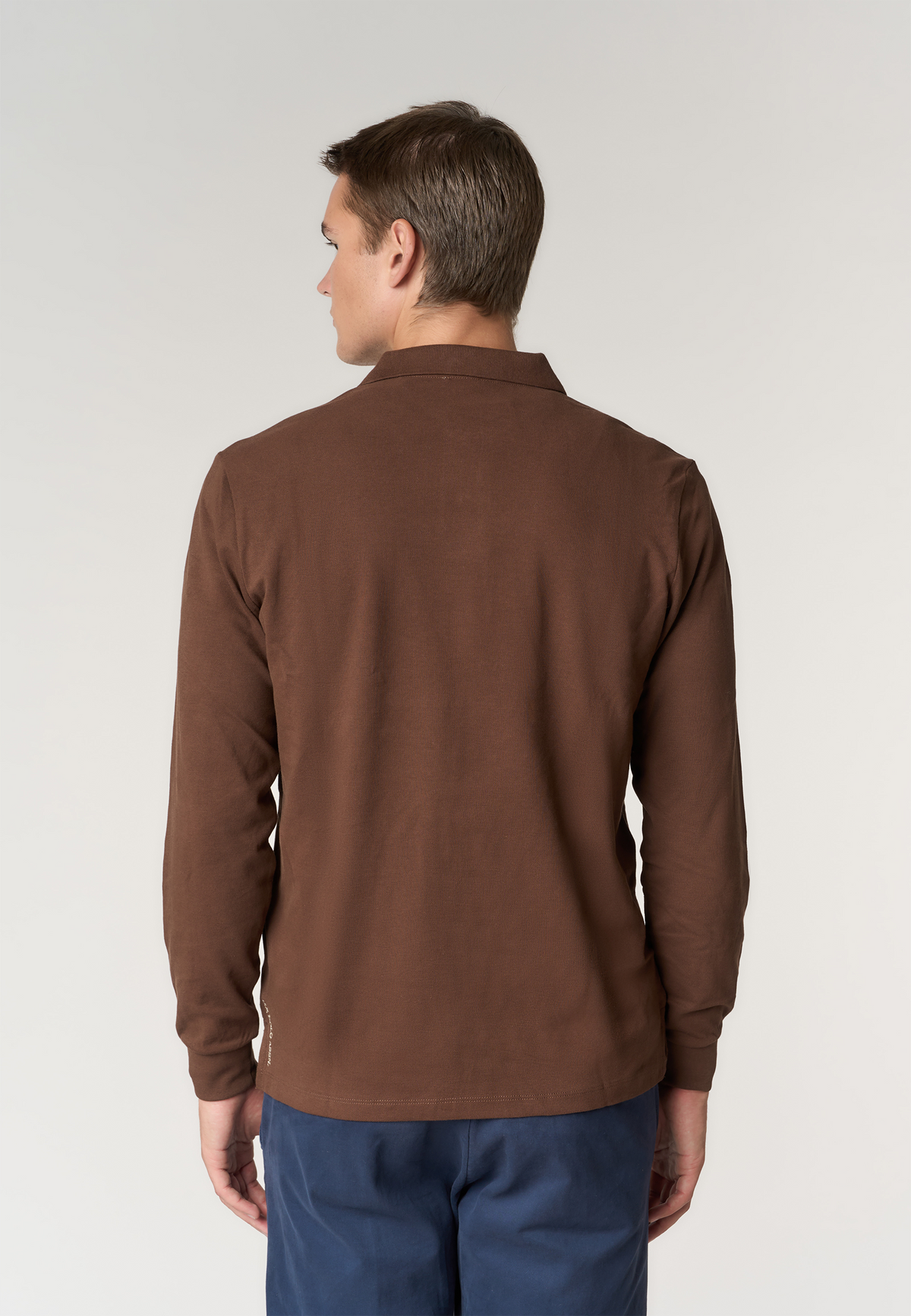 Polo shirt a maniche lunghe in cotone piquet