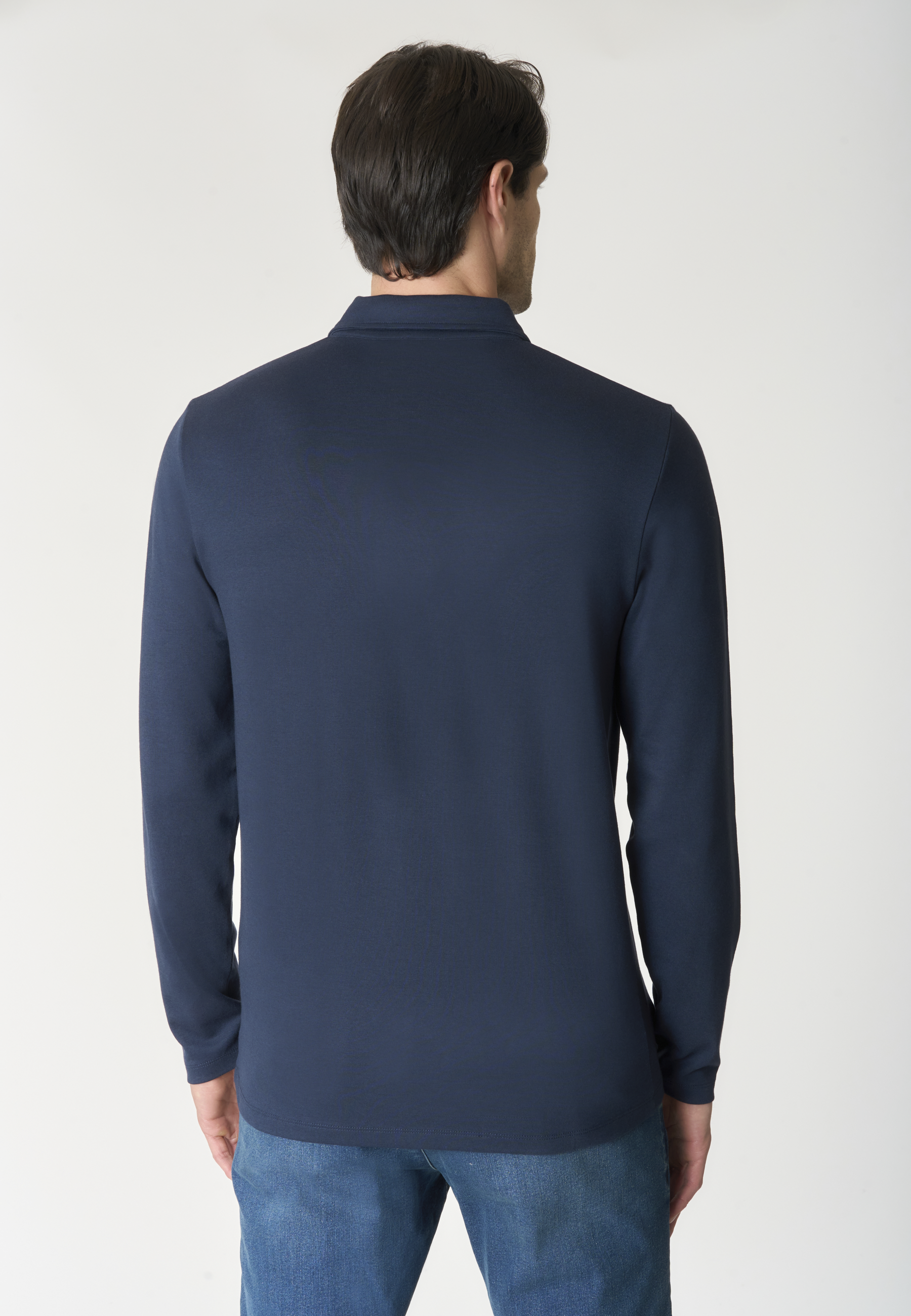 Polo shirt a maniche lunghe in cotone piquet