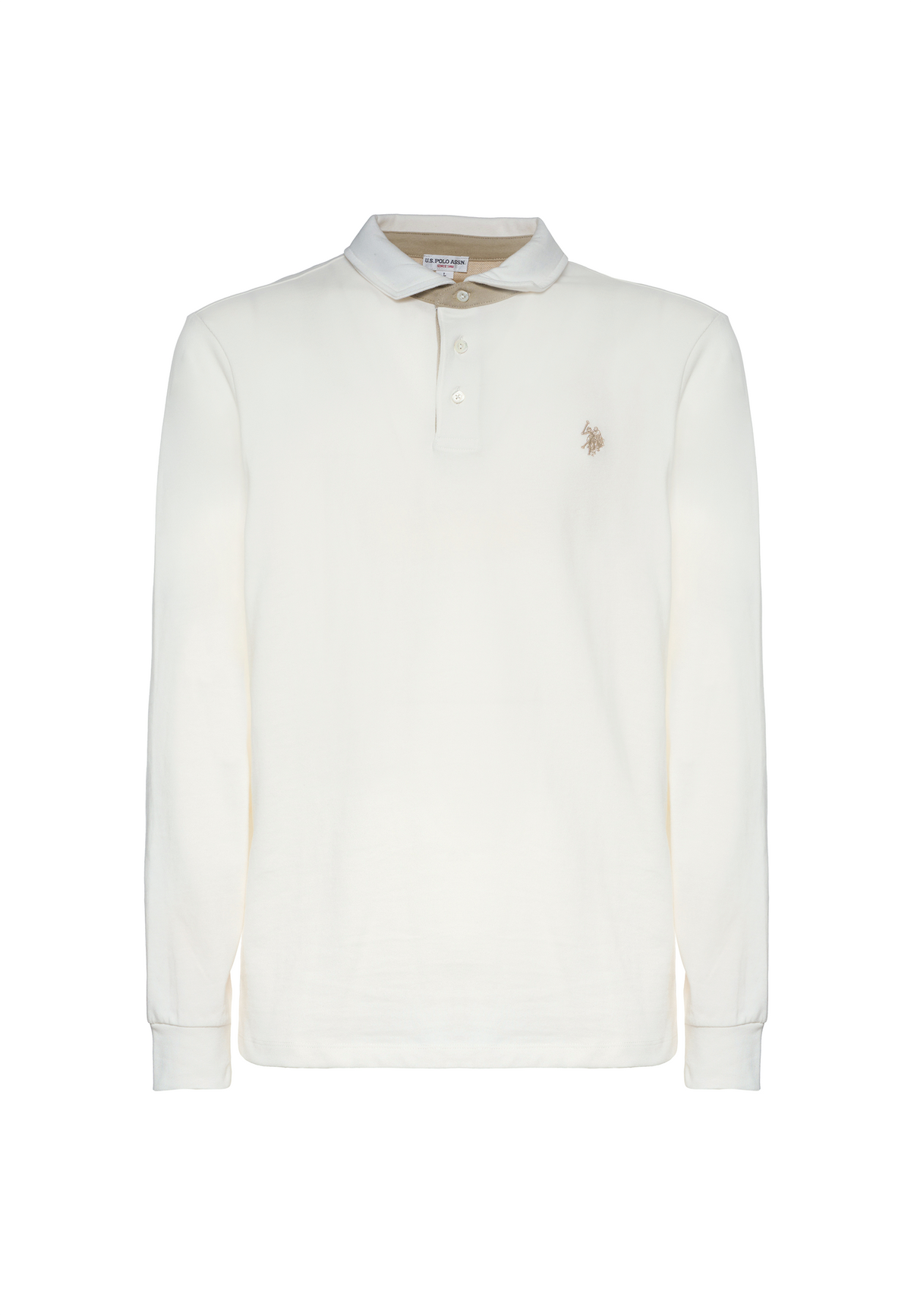 Polo shirt a maniche lunghe in cotone con toppe sui gomiti
