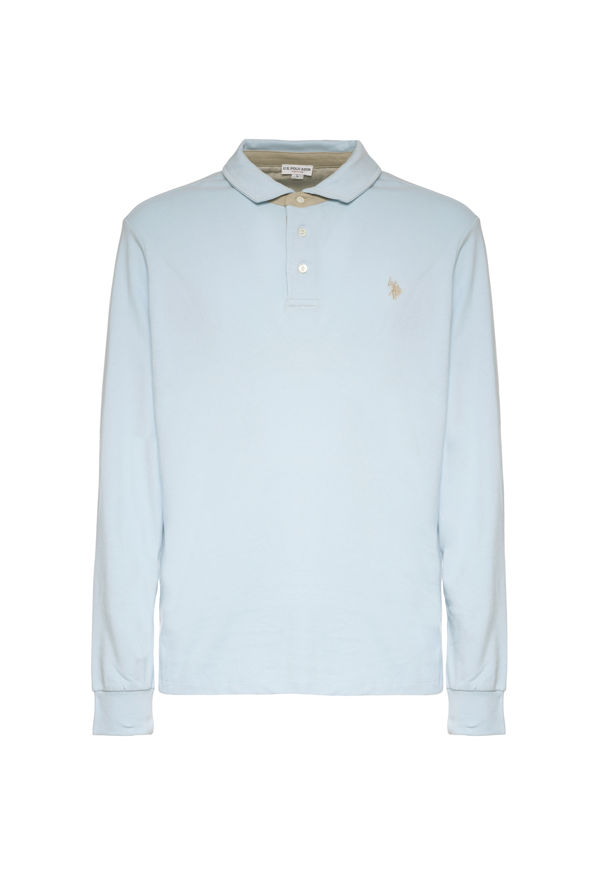Polo shirt a maniche lunghe in cotone con toppe sui gomiti