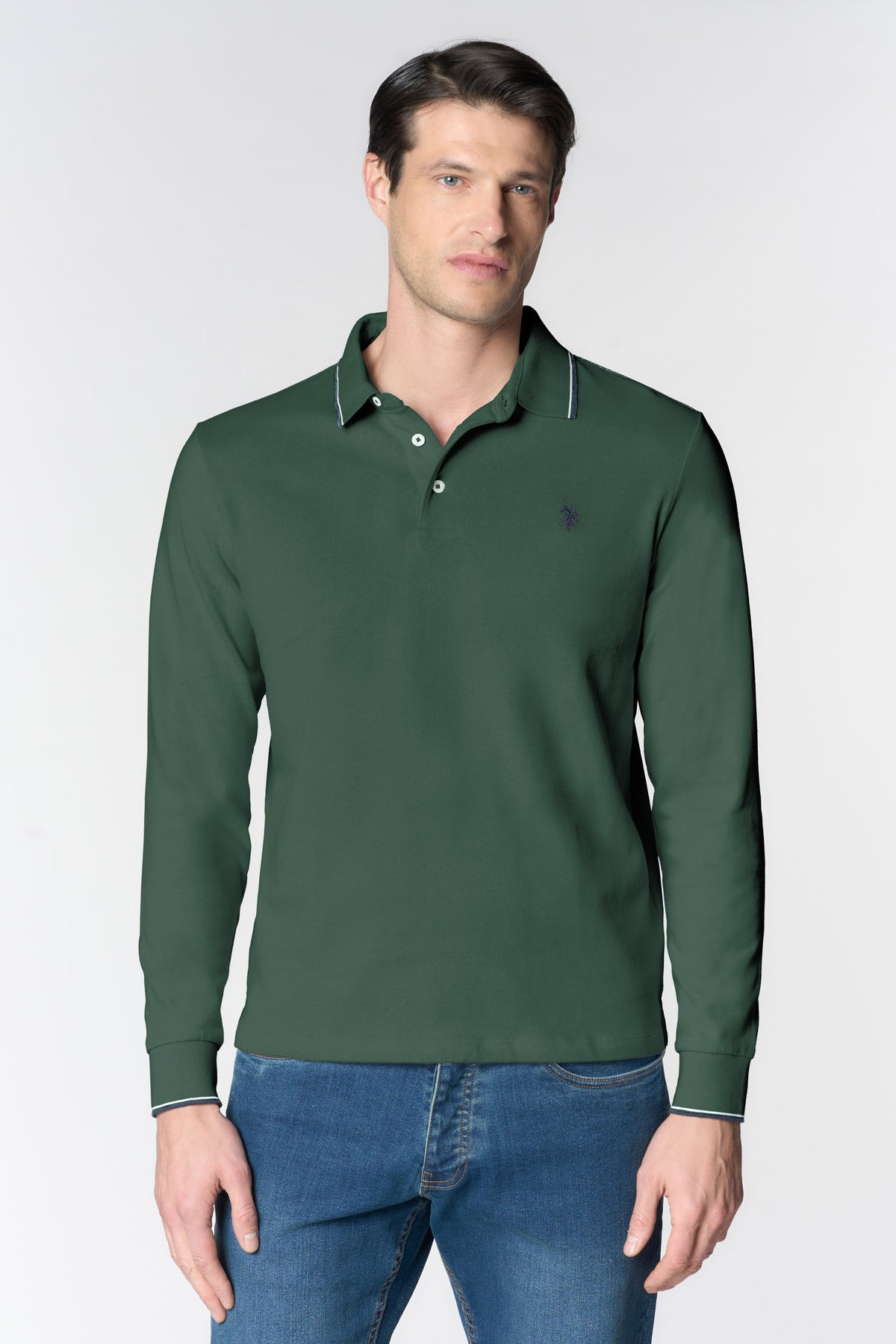 Polo shirt a maniche lunghe in cotone heavy