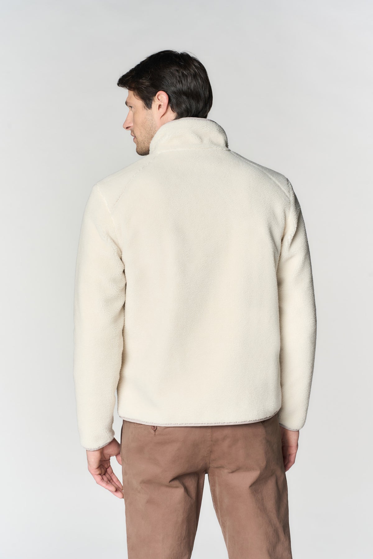 Giacca sherpa a collo alto con chiusura full zip