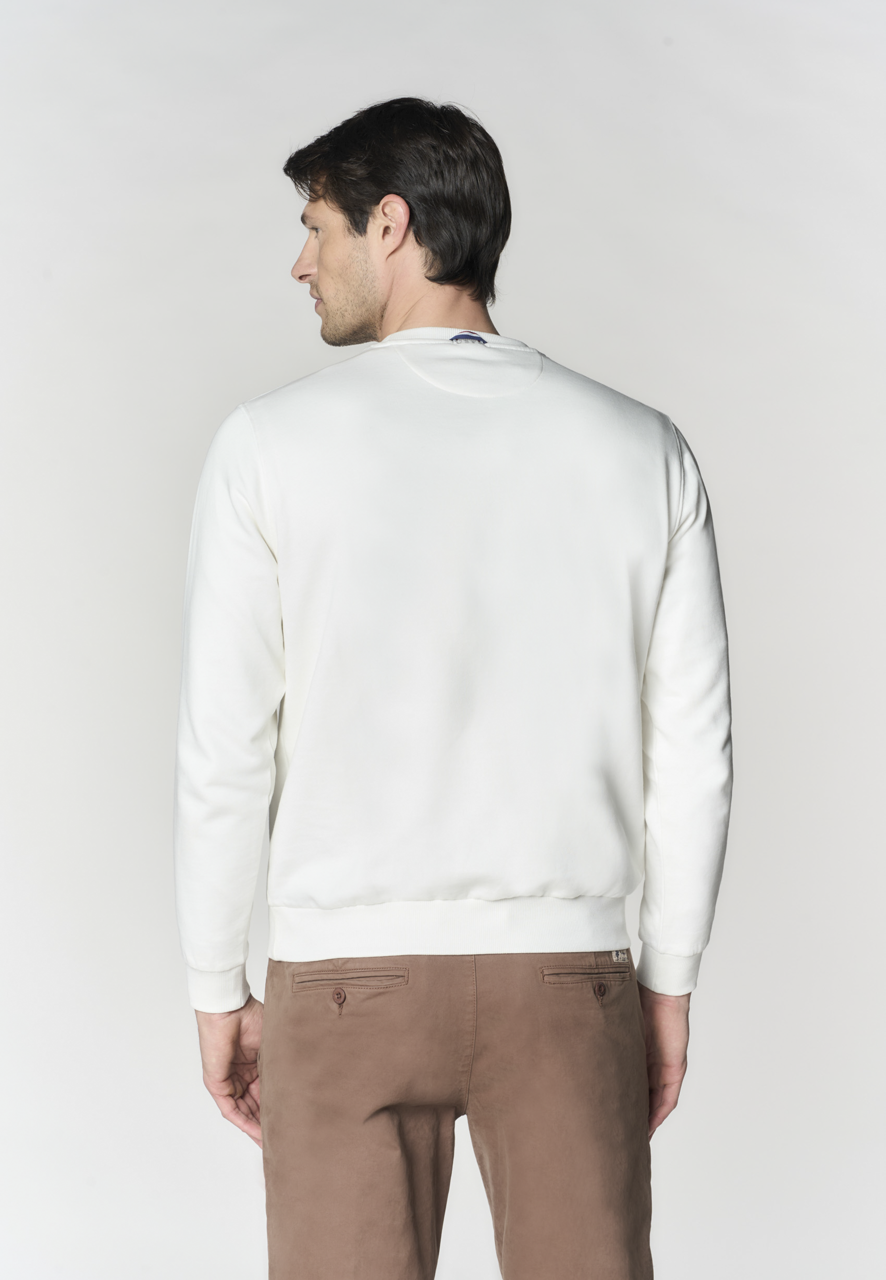 Felpa girocollo in cotone con logo