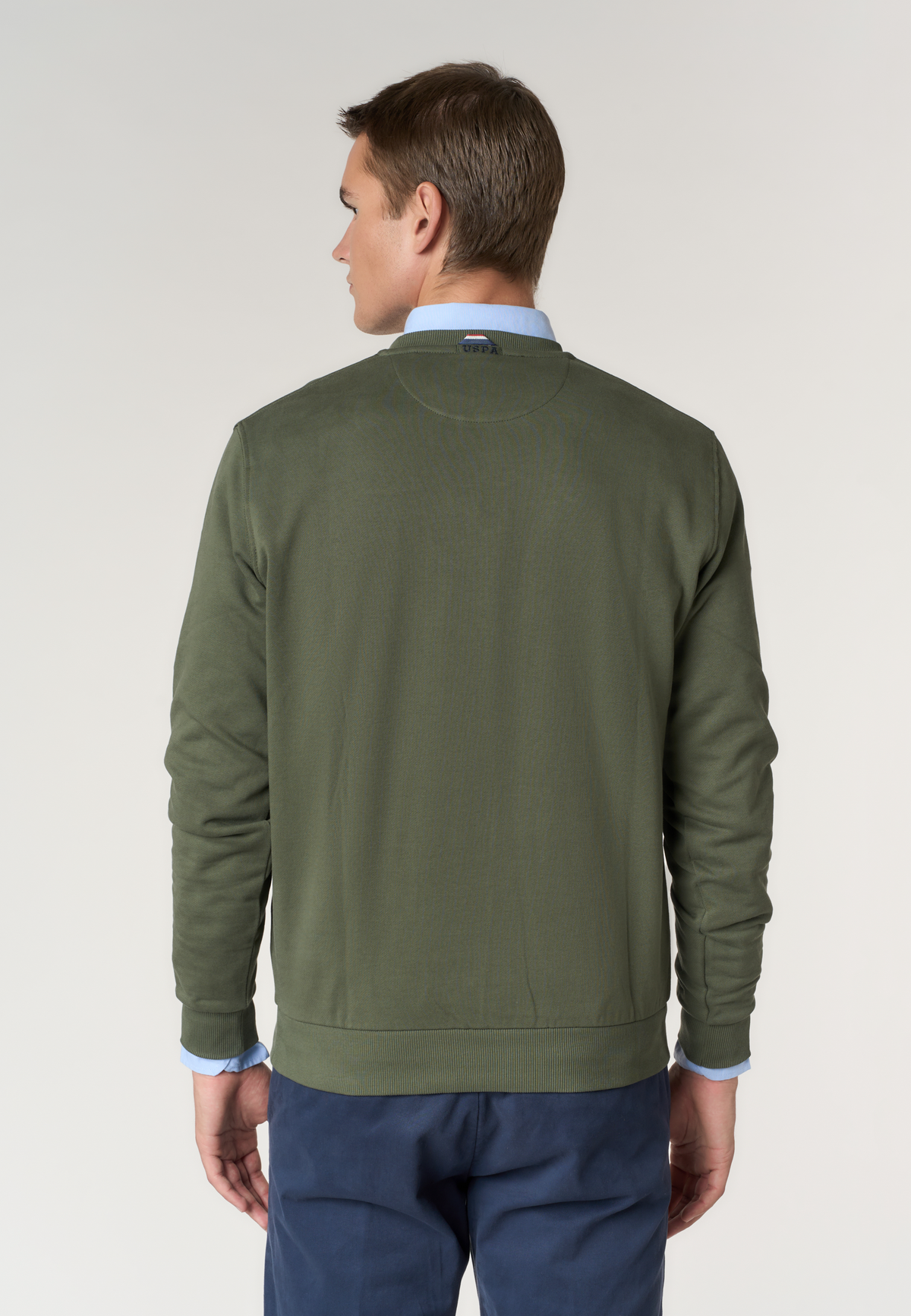 Felpa girocollo in cotone con logo