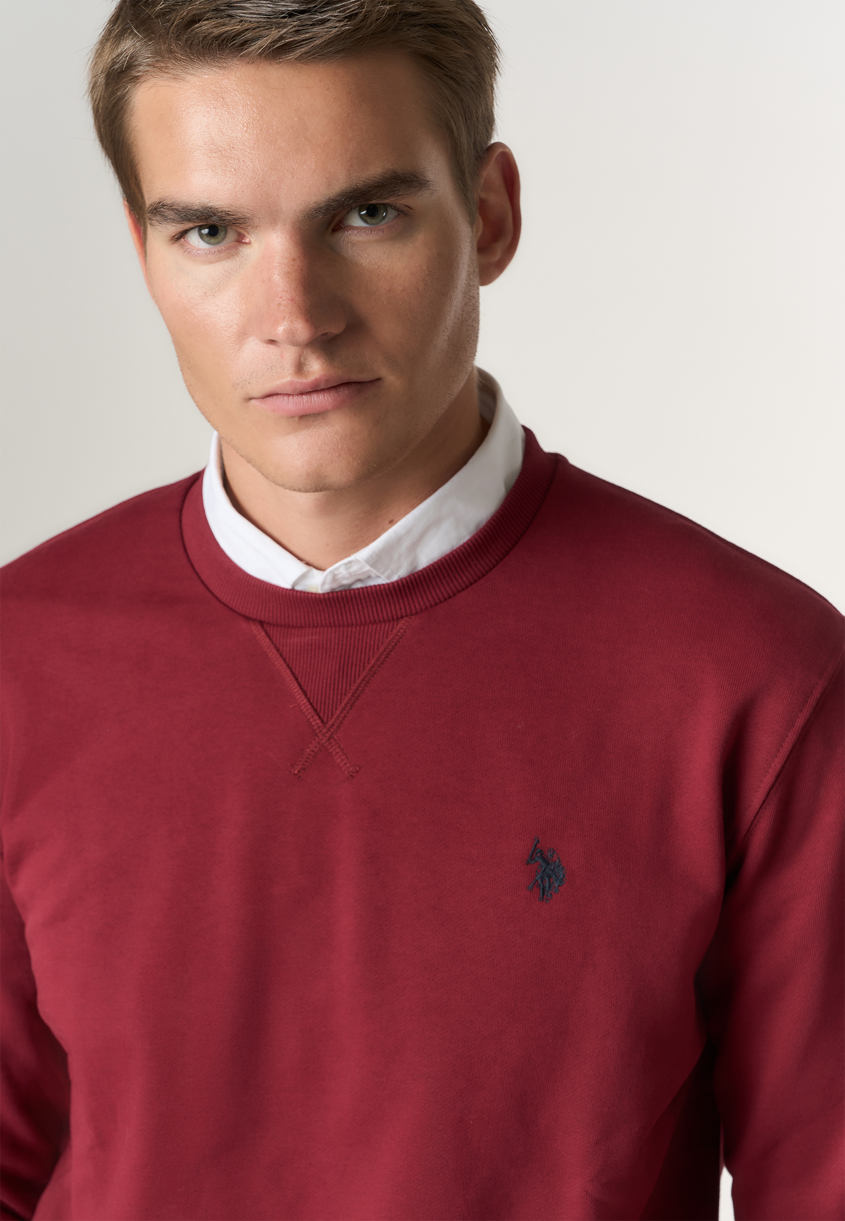 Felpa girocollo in cotone con logo