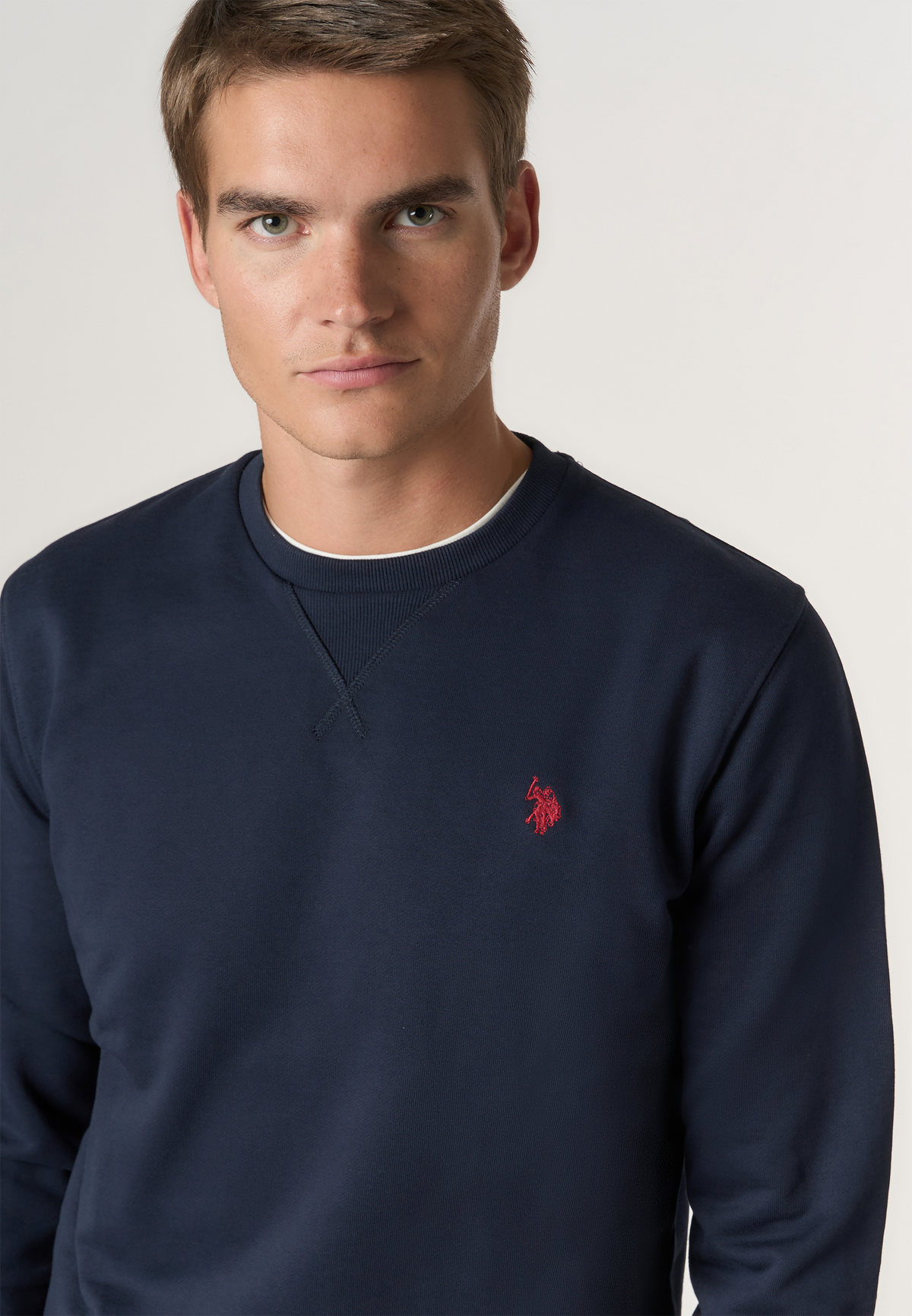 Felpa girocollo in cotone con logo