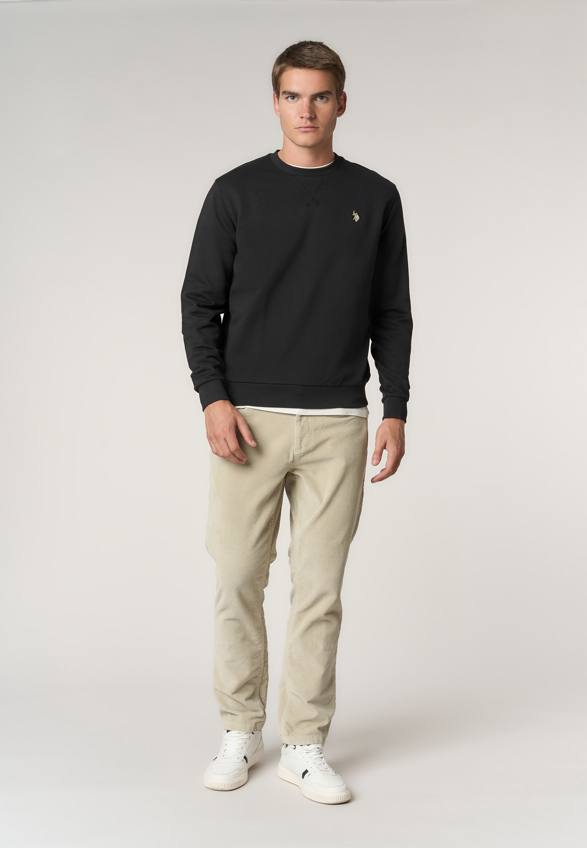 Felpa girocollo in cotone con logo