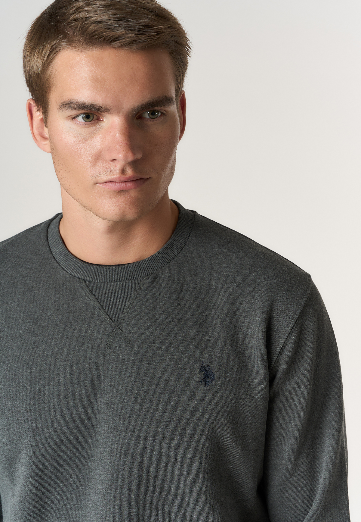 Felpa girocollo in cotone con logo