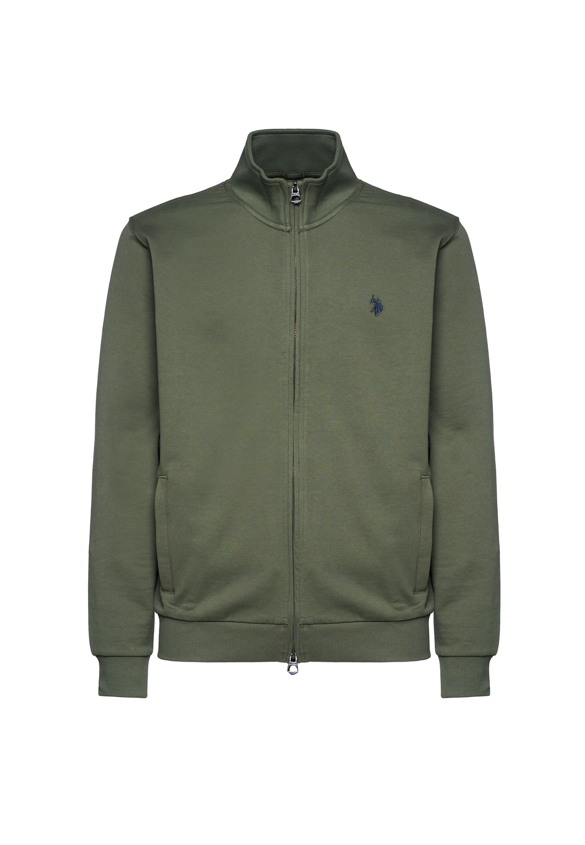 Felpa full zip in cotone con logo