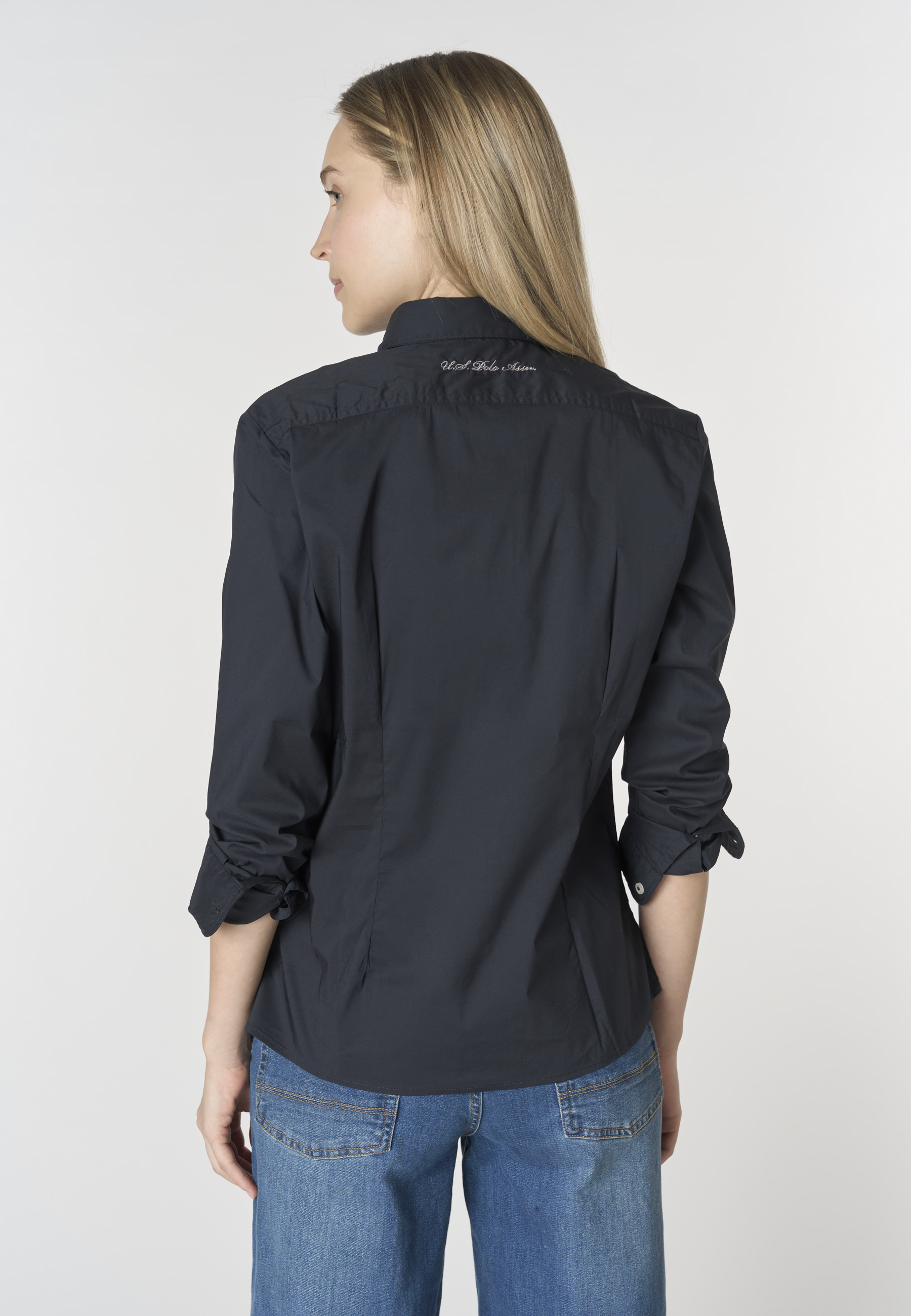 Camicia slim fit da donna con ricamo