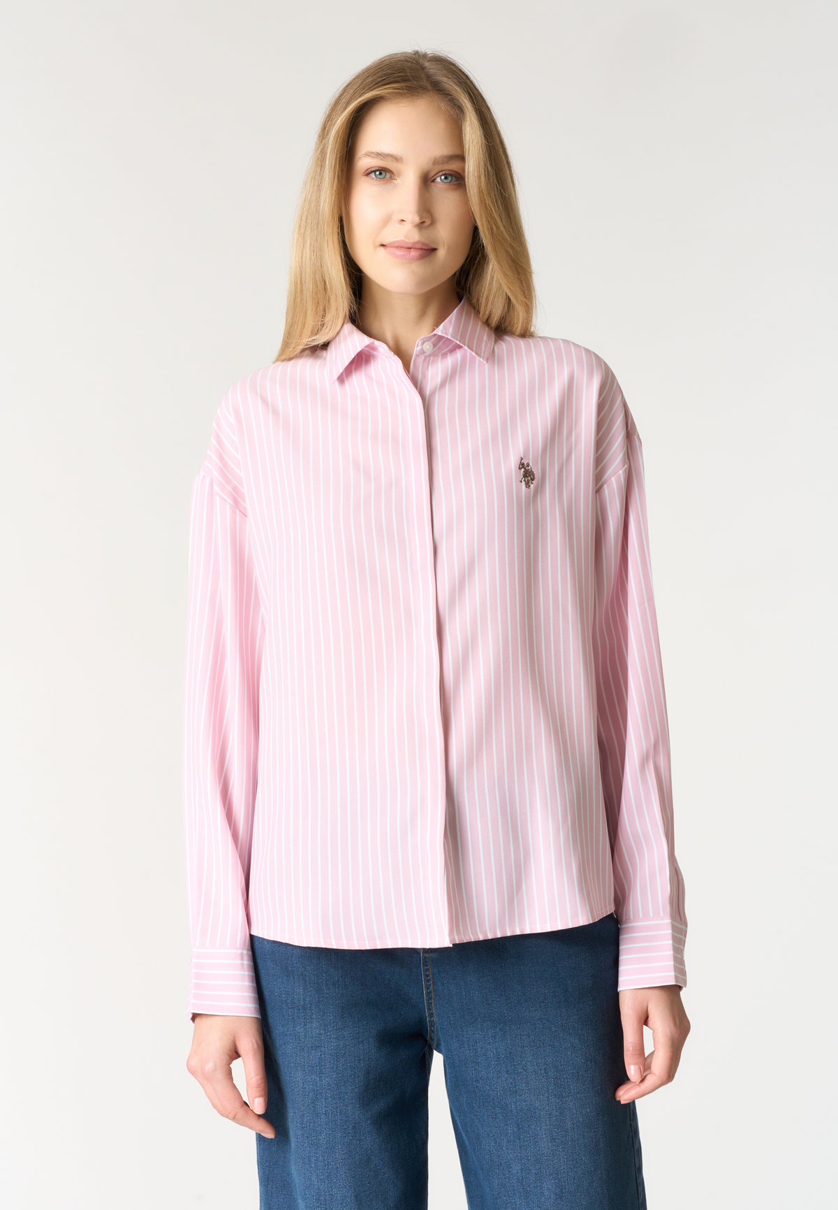 Camicia a righe verticali con vestibilità oversize
