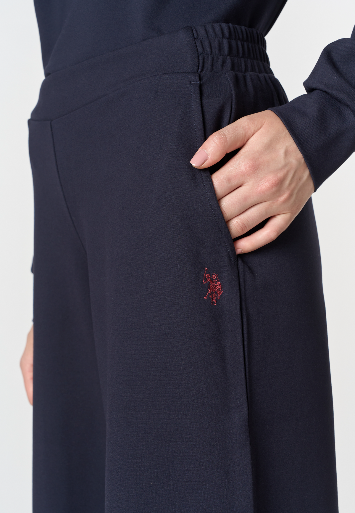 Pantaloni wide leg in punto Milano