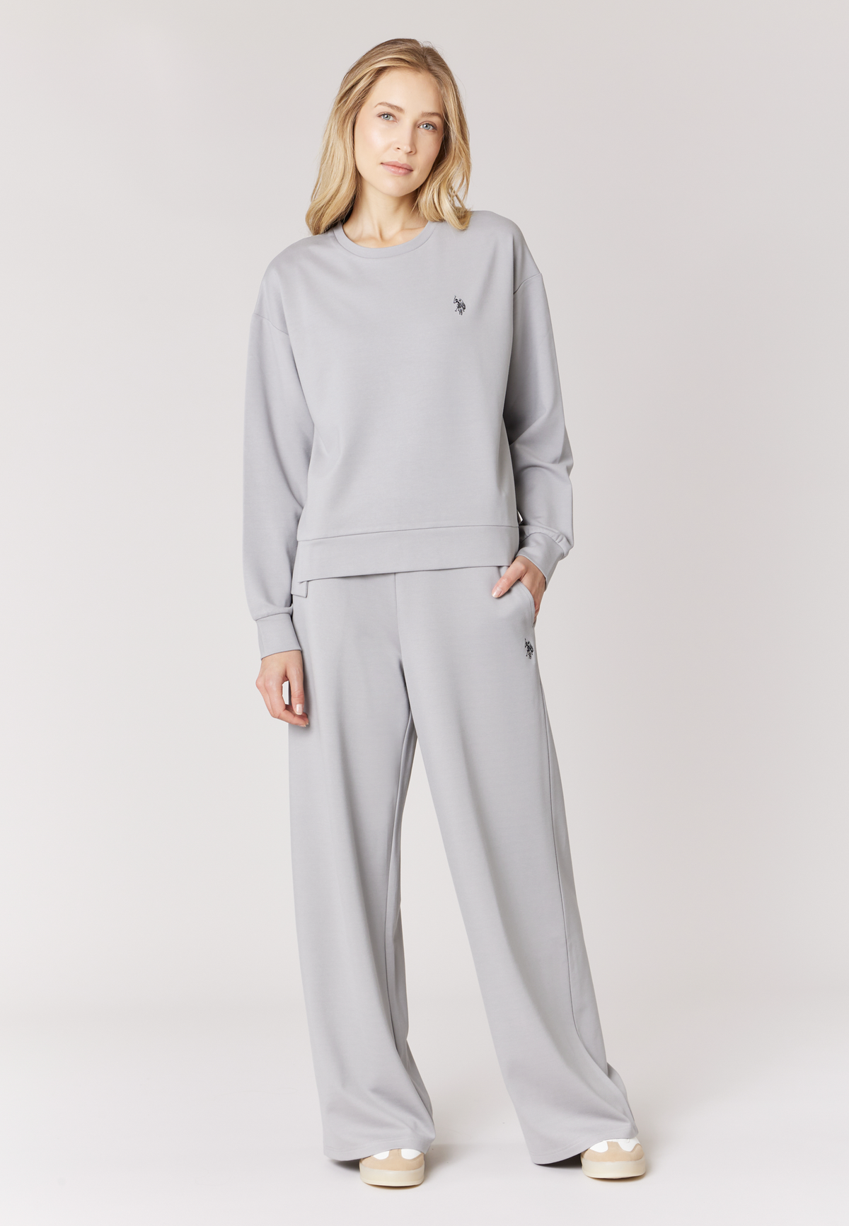 Pantaloni wide leg in punto Milano