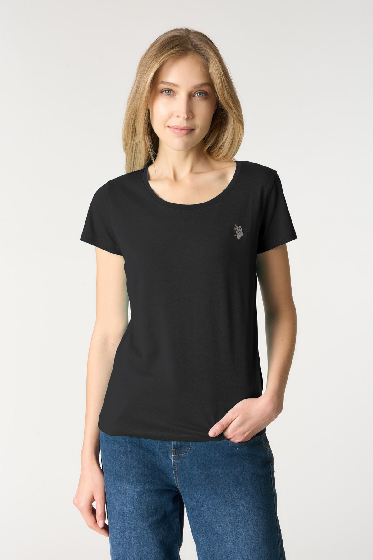 T-shirt girocollo da donna in light jersey