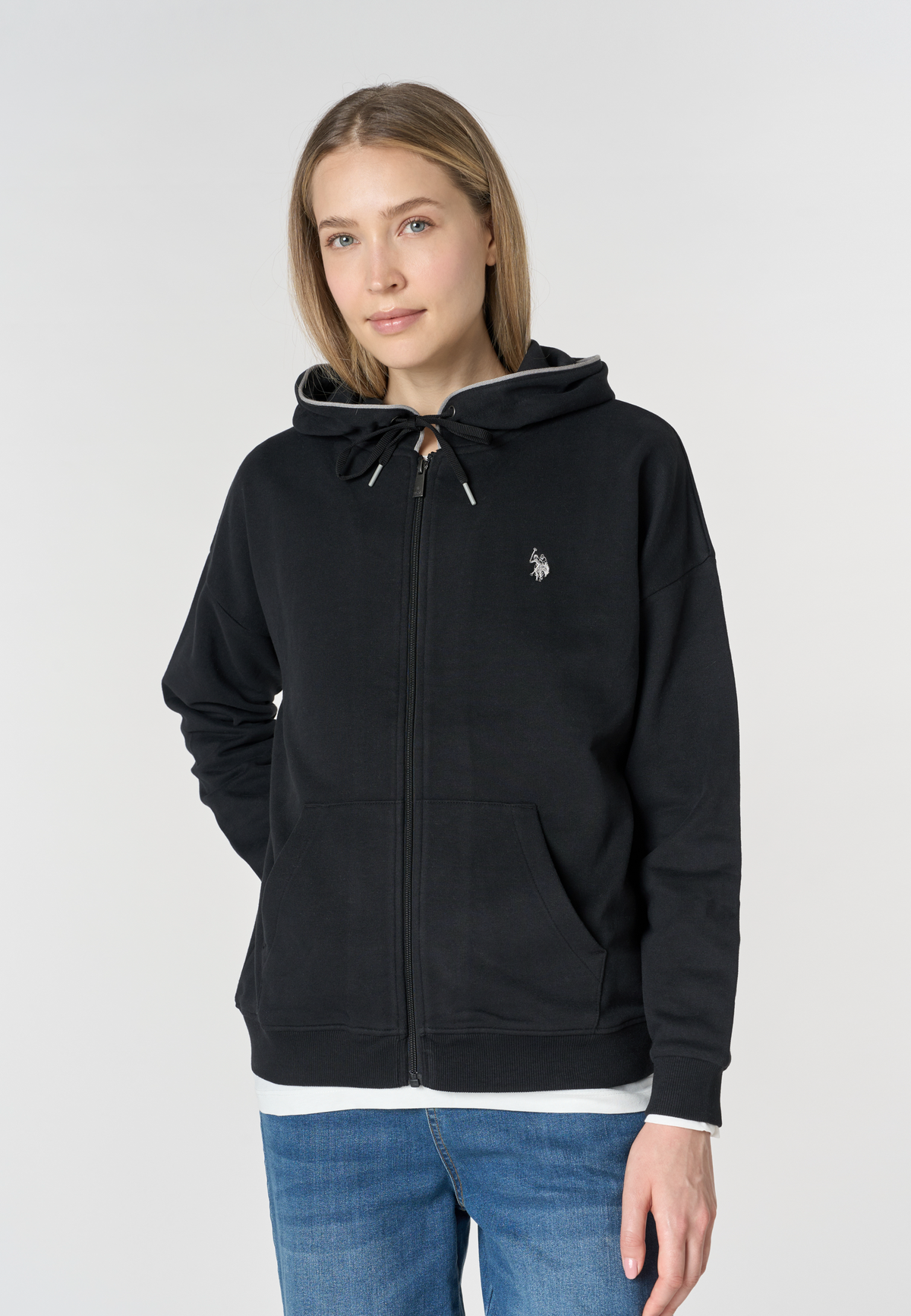 Felpa con cappuccio e chiusura full zip