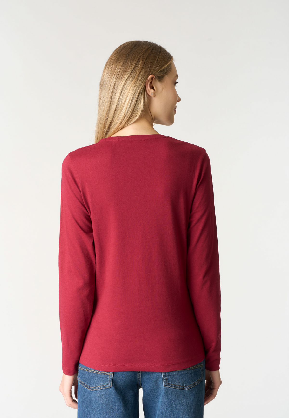 T-shirt girocollo da donna a maniche lunghe