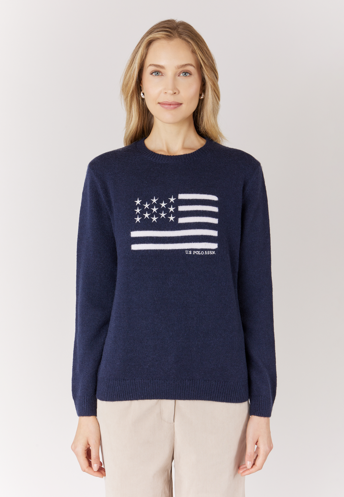 Maglia girocollo con bandiera americana