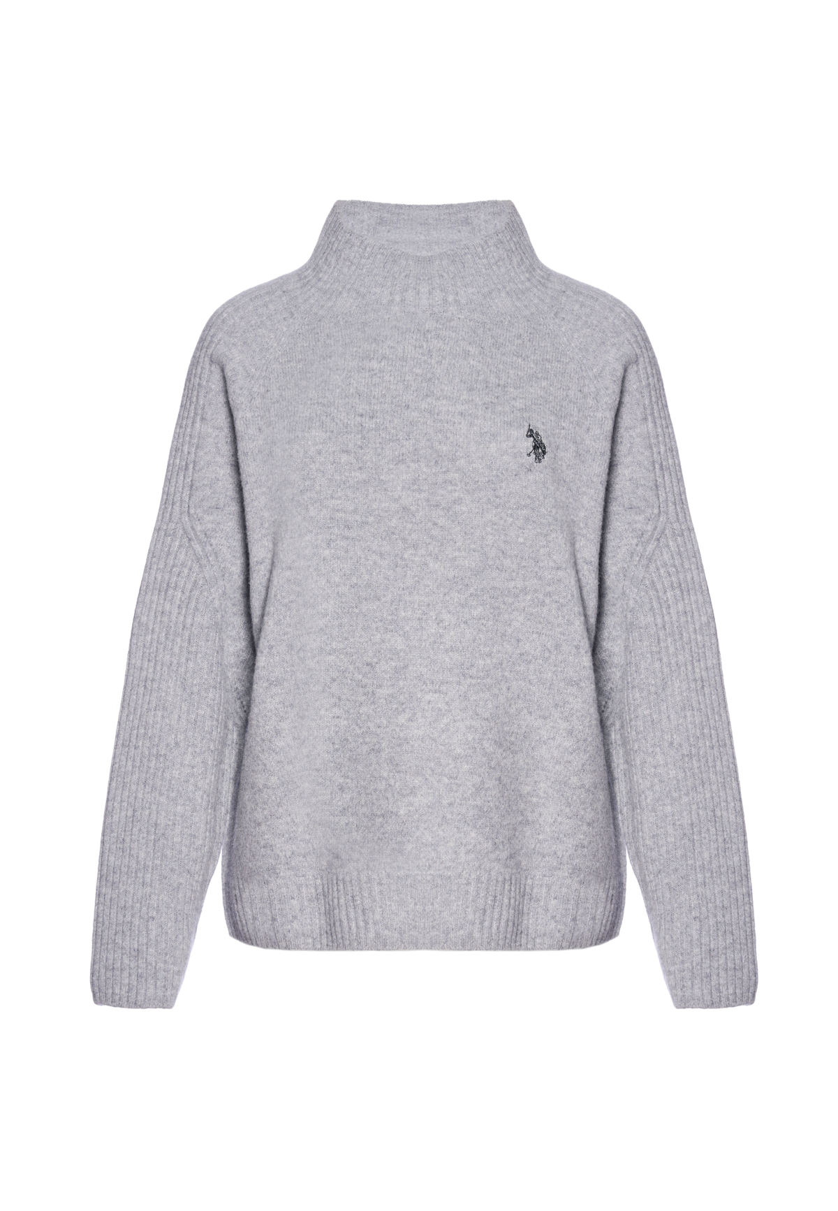 Maglia da donna a collo alto in misto lana e cashmere