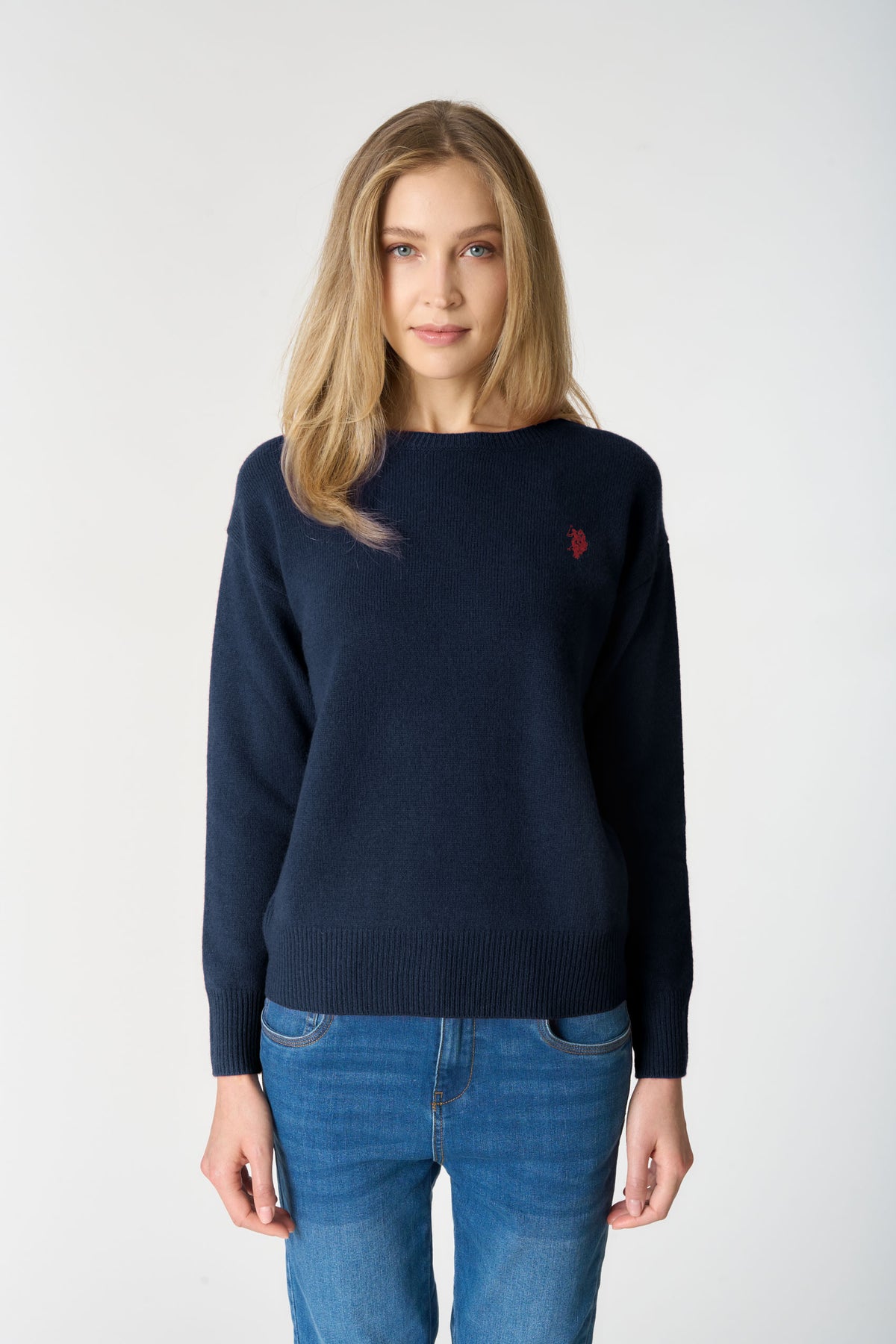 Maglia girocollo in lana e cashmere