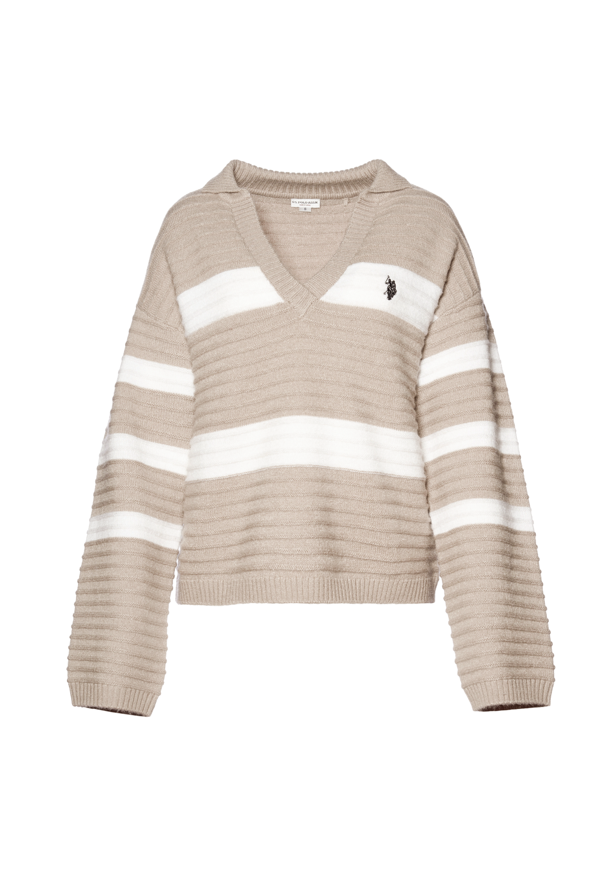 Maglia con scollo a V e lavorazione a coste