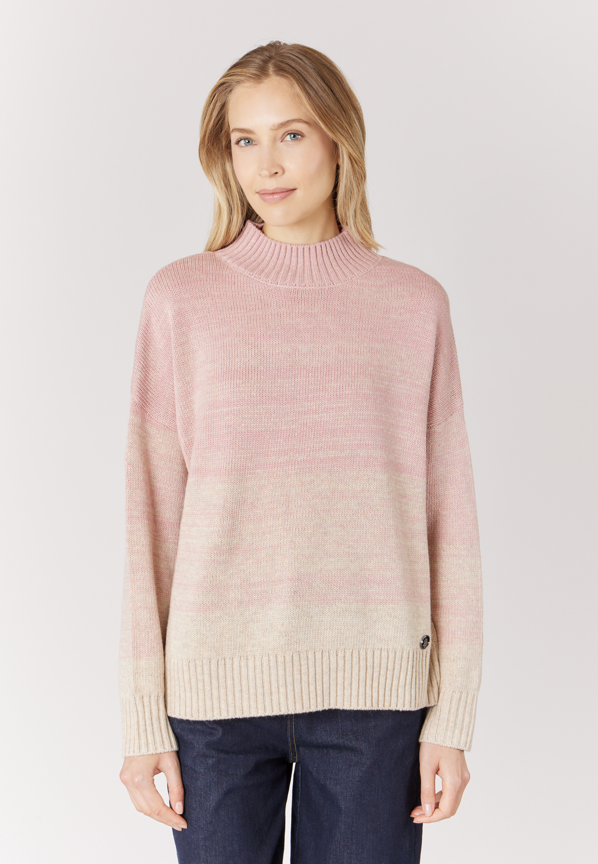Maglia a collo alto da donna con effetto sfumato