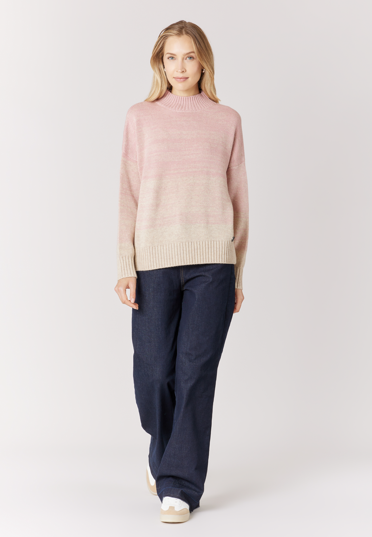 Maglia a collo alto da donna con effetto sfumato