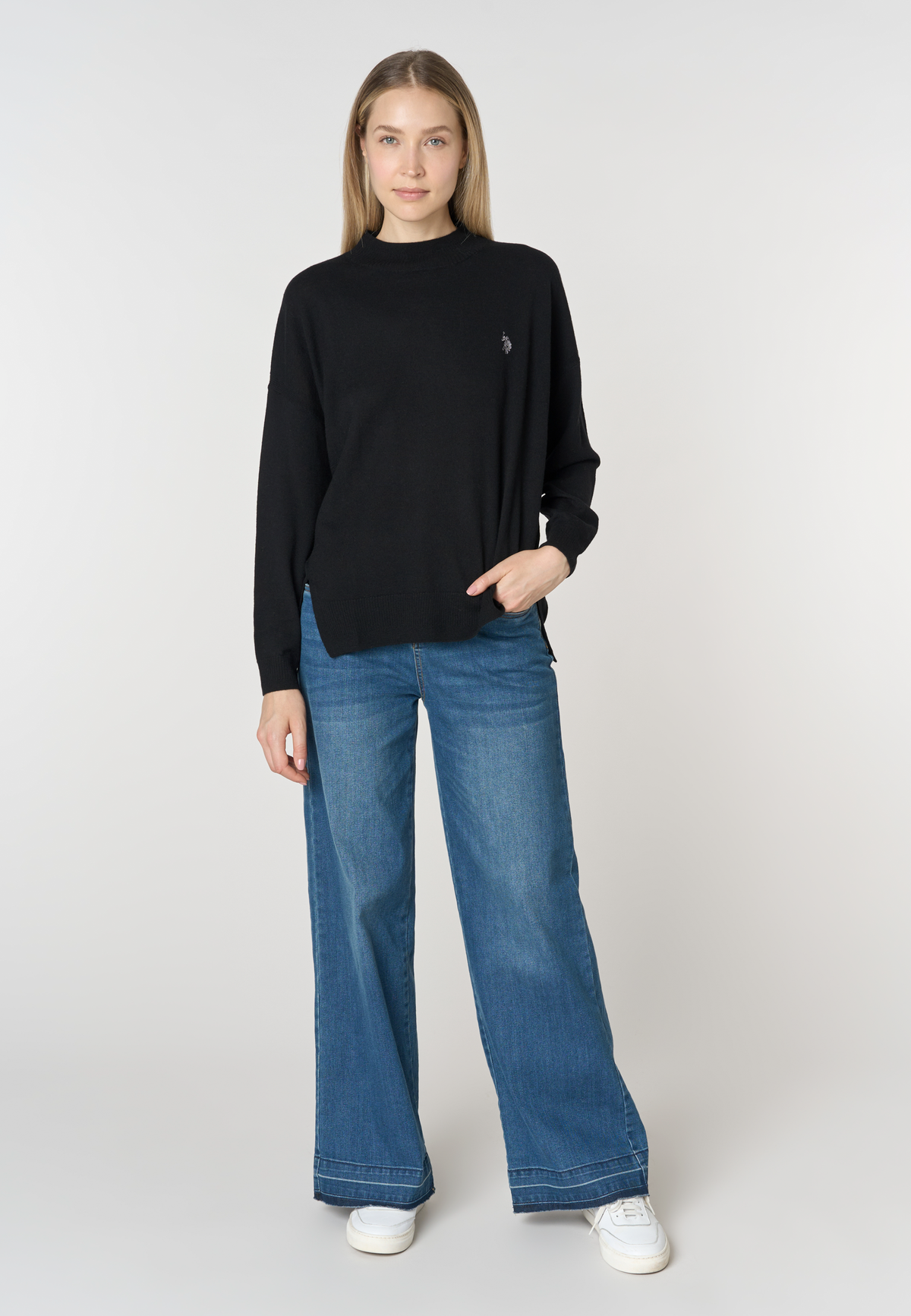 Maglia girocollo in lana merino