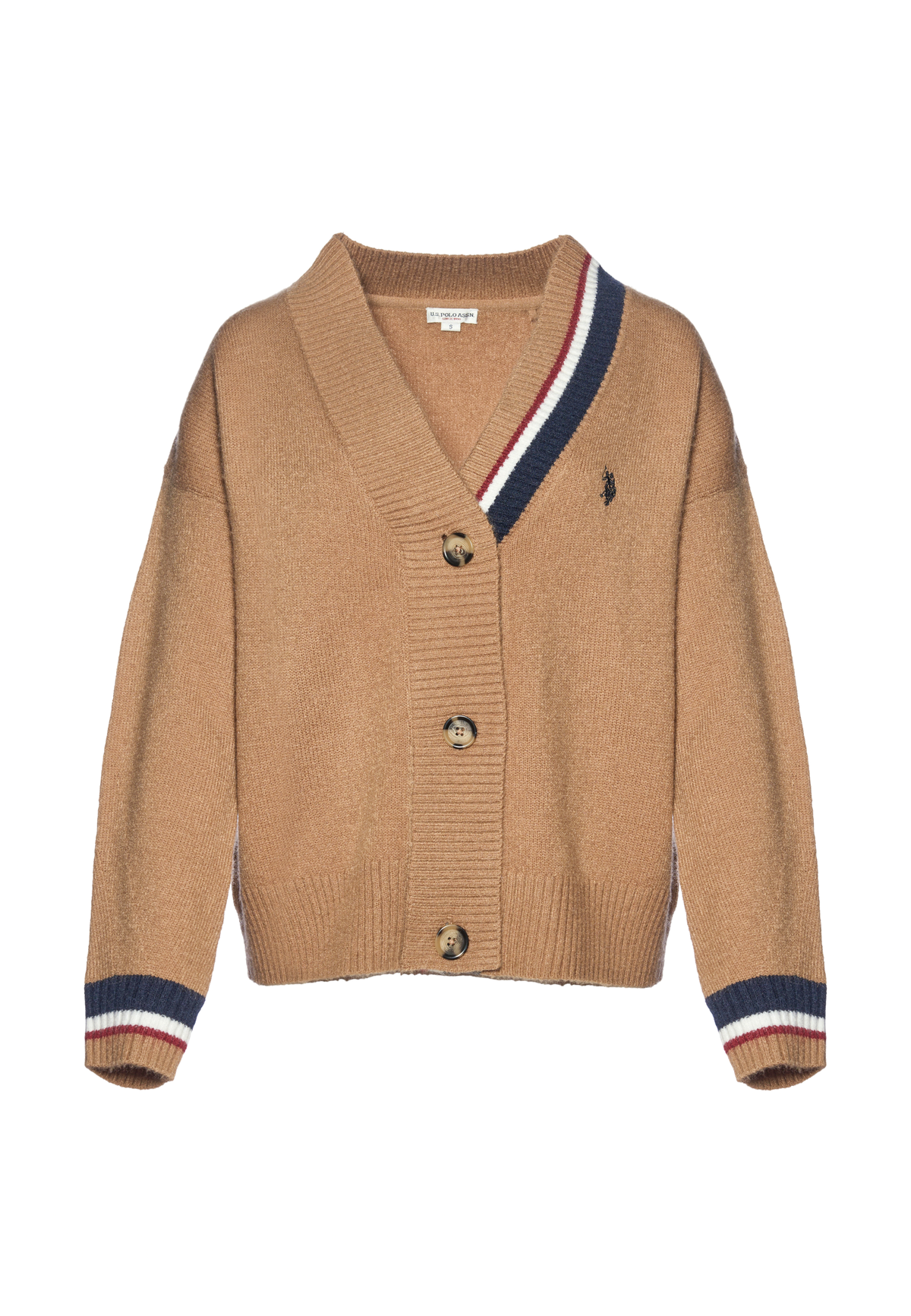 Cardigan con scollo a V e chiusura a bottoni