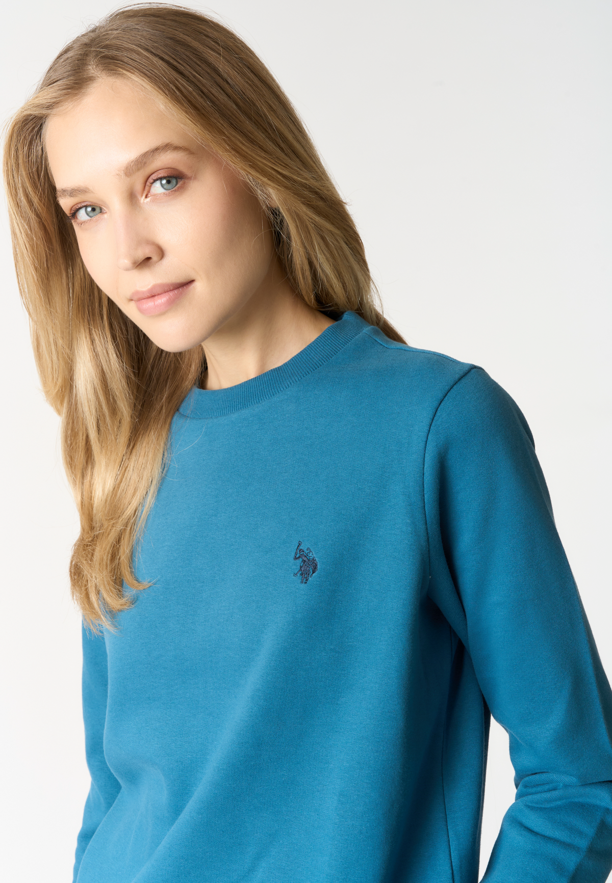 Felpa girocollo in cotone misto con logo Double Horsemen