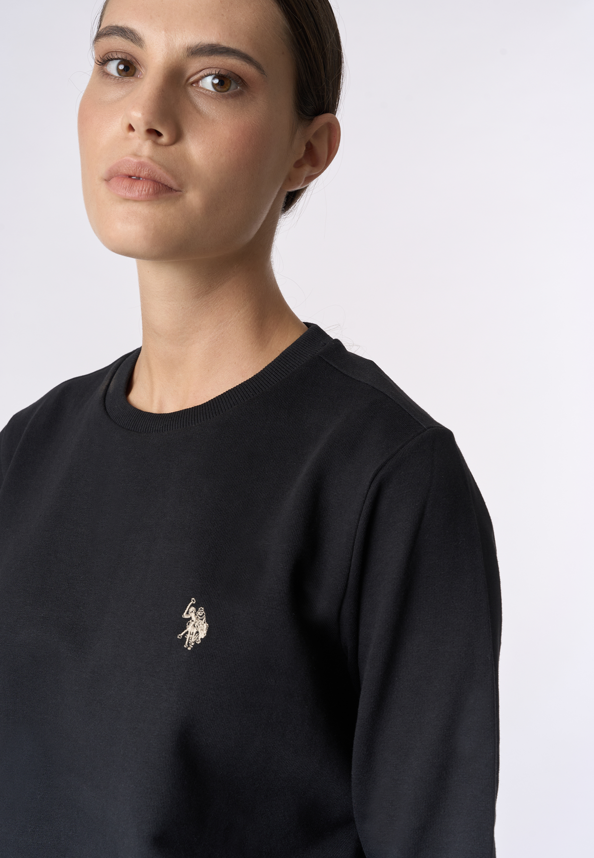 Felpa girocollo in cotone misto con logo Double Horsemen