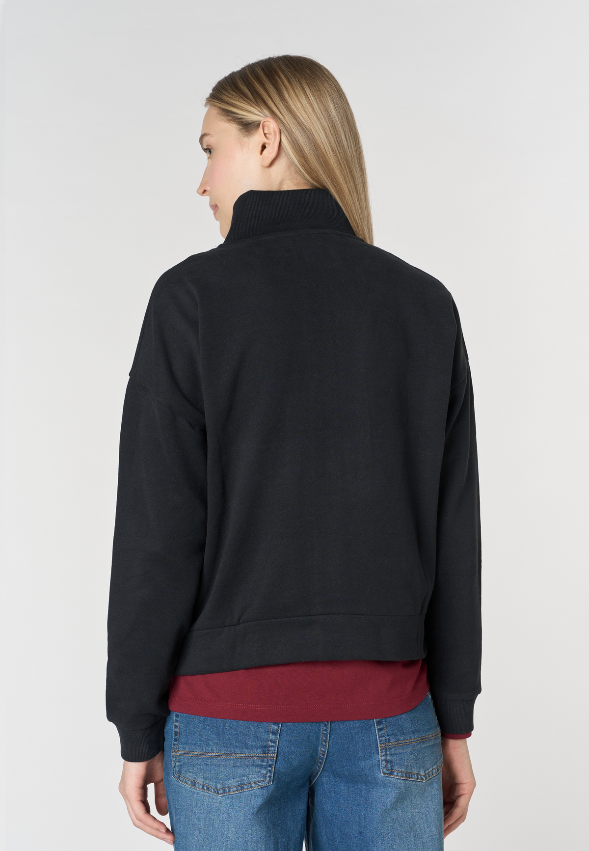 Felpa full zip da donna con collo alto