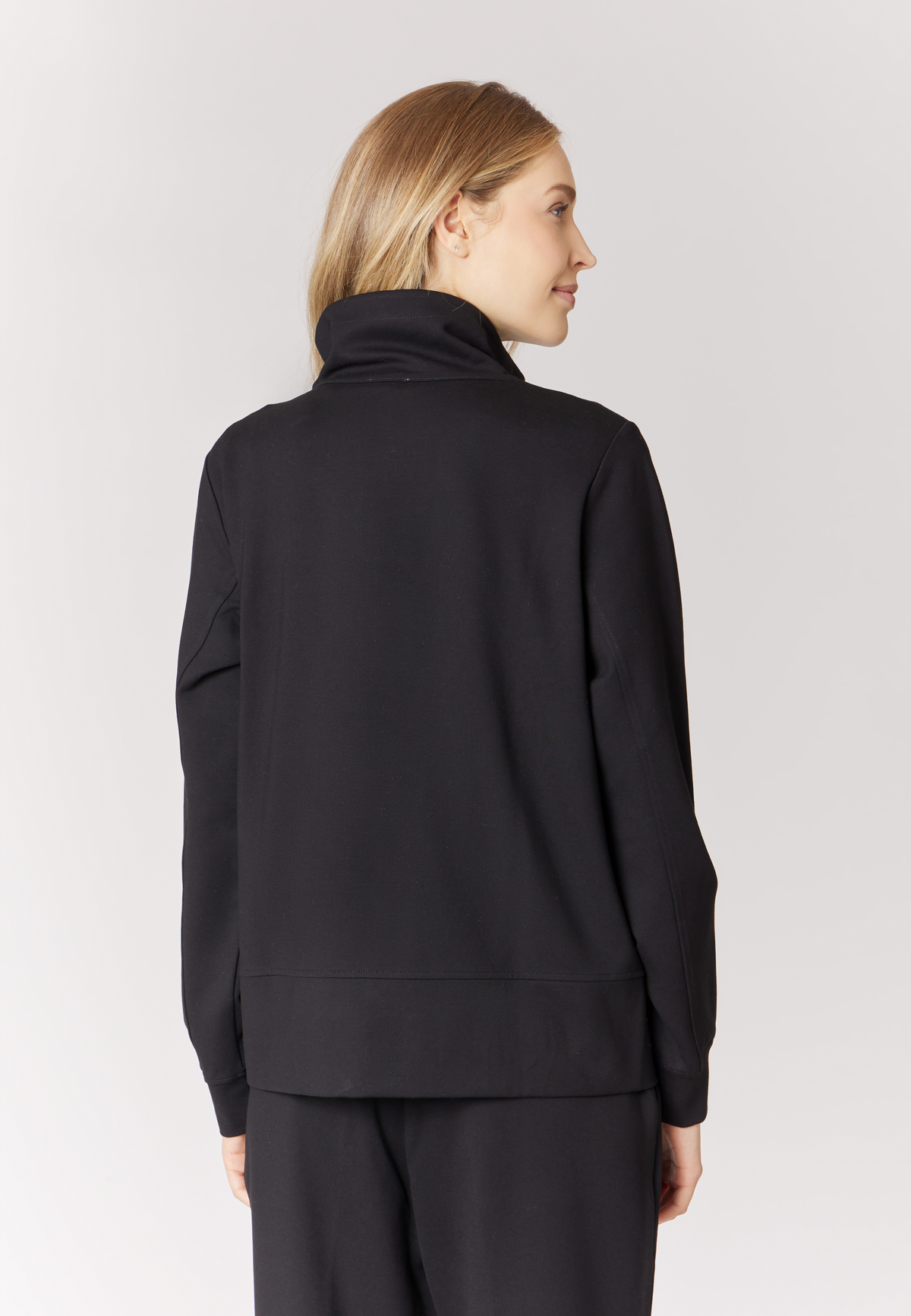 Felpa full zip da donna in punto Milano con coulisse