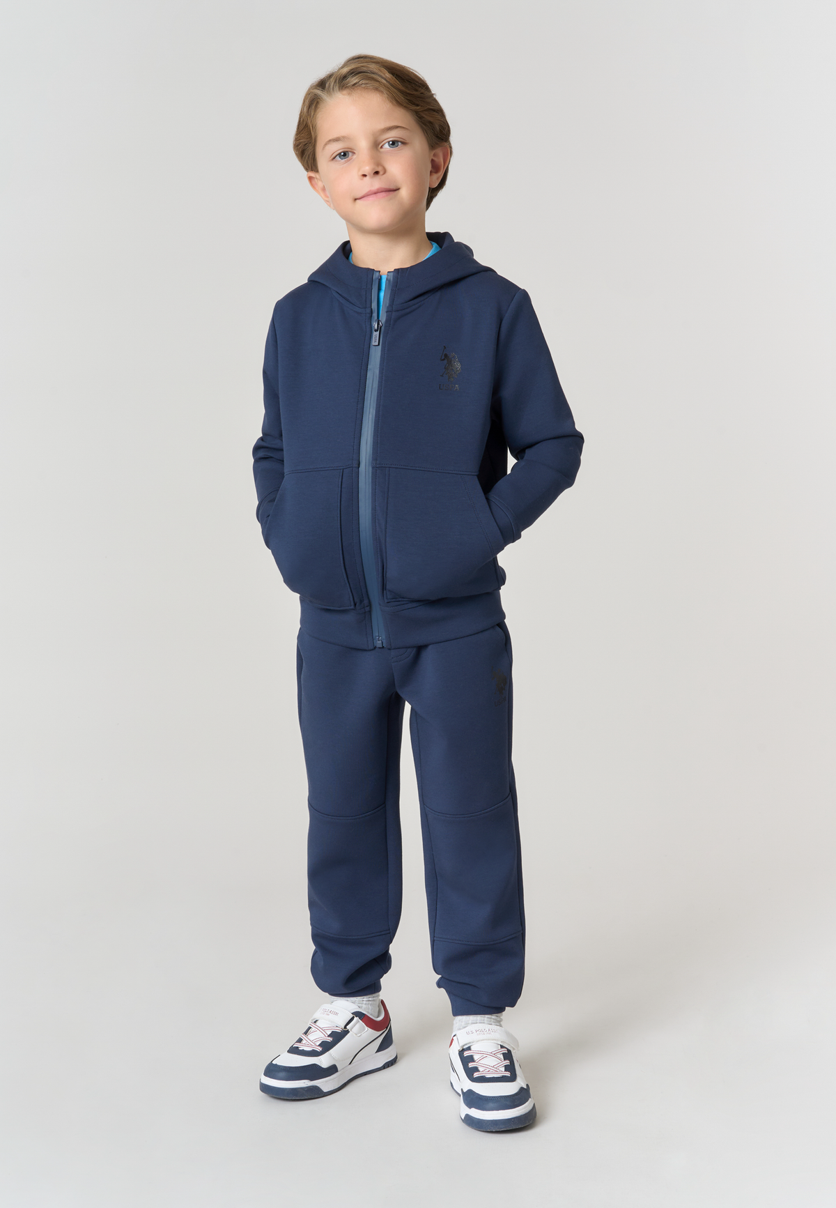 Pantalone sportivo in tessuto scuba con polsini