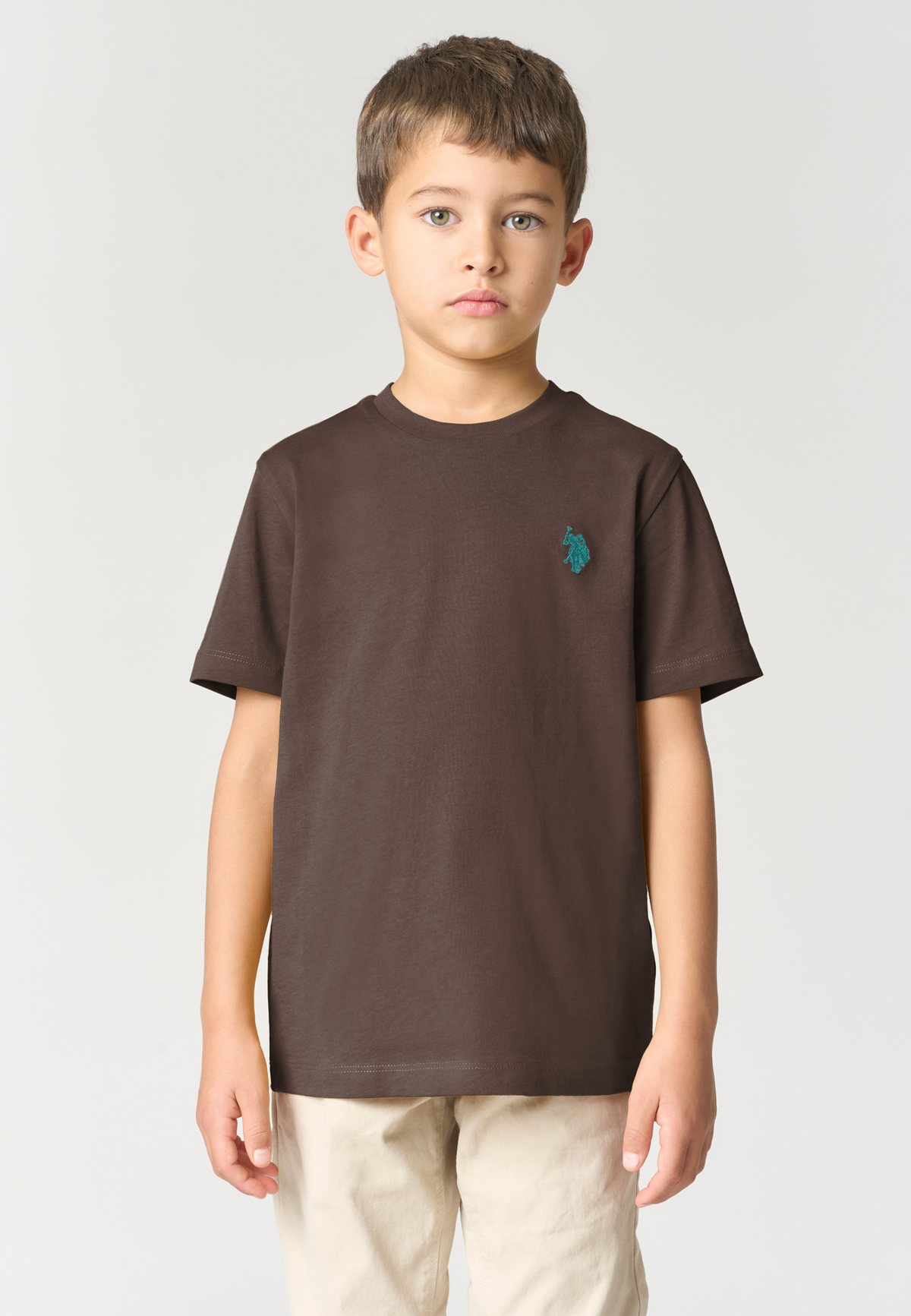 T-shirt in cotone da bambino con logo Double Horsemen