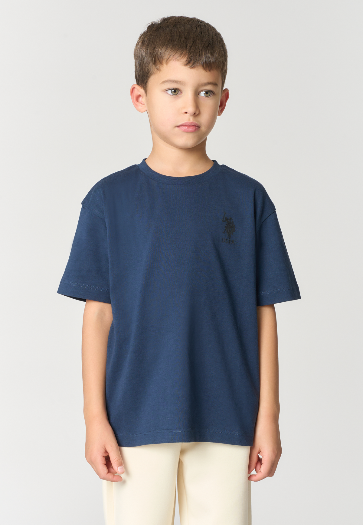 T-shirt girocollo in cotone con vestibilità oversize