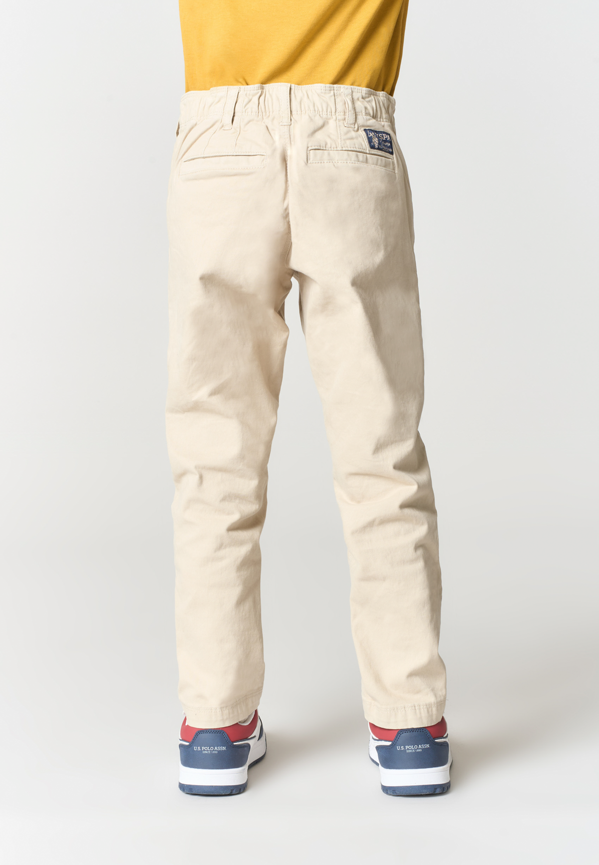 Pantalone chino in cotone stretch con vita elasticizzata