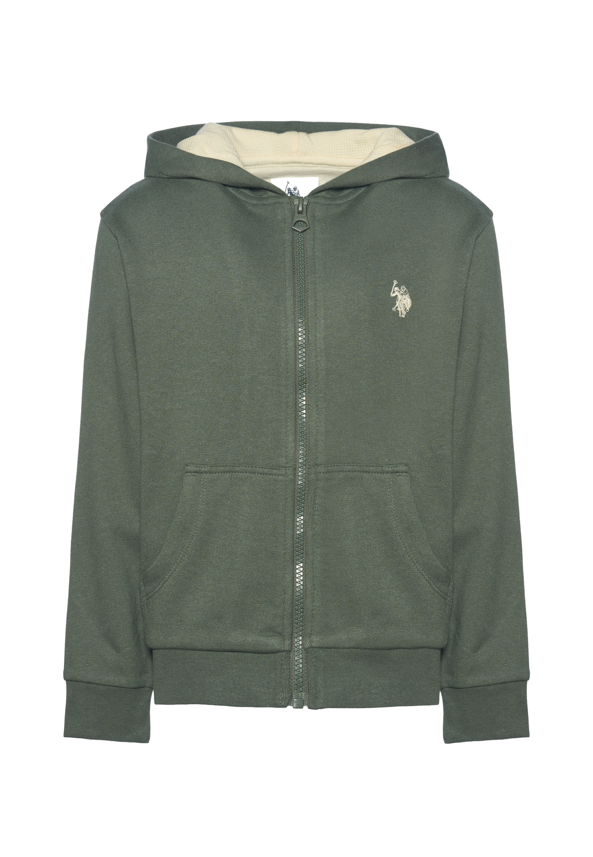 Felpa con cappuccio e zip in misto cotone spazzolato