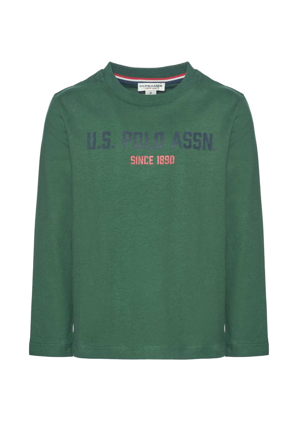 T-shirt a maniche lunghe in cotone da bambino con grafica U.S. Polo Assn.