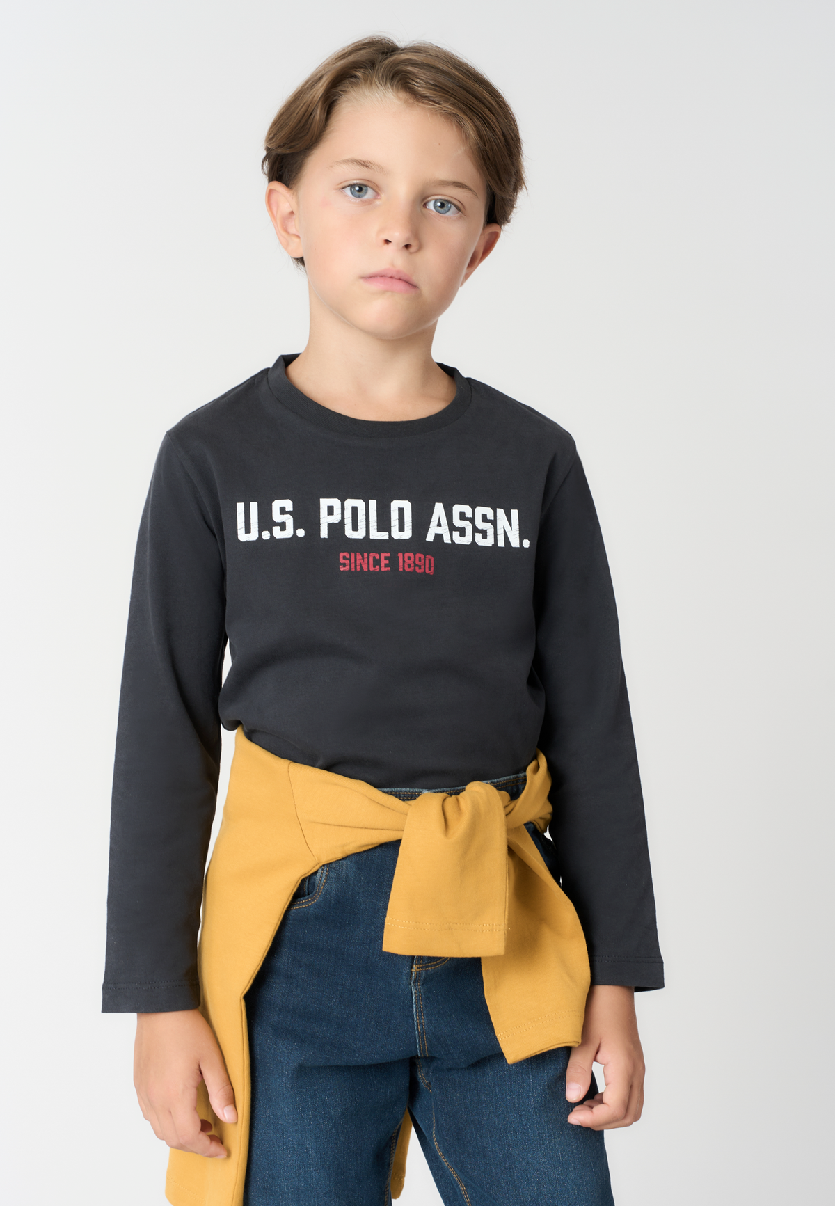 T-shirt a maniche lunghe in cotone con grafica U.S. Polo Assn.