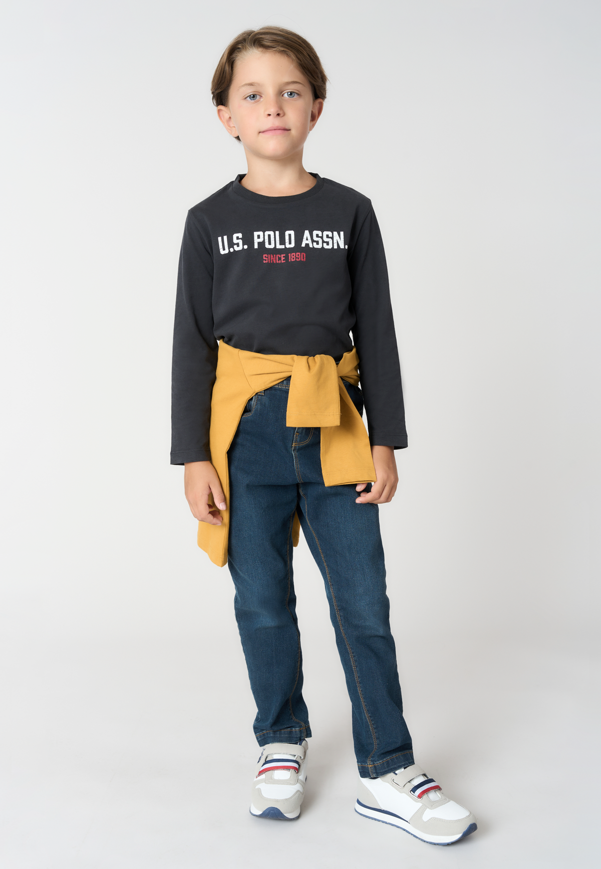T-shirt a maniche lunghe in cotone con grafica U.S. Polo Assn.
