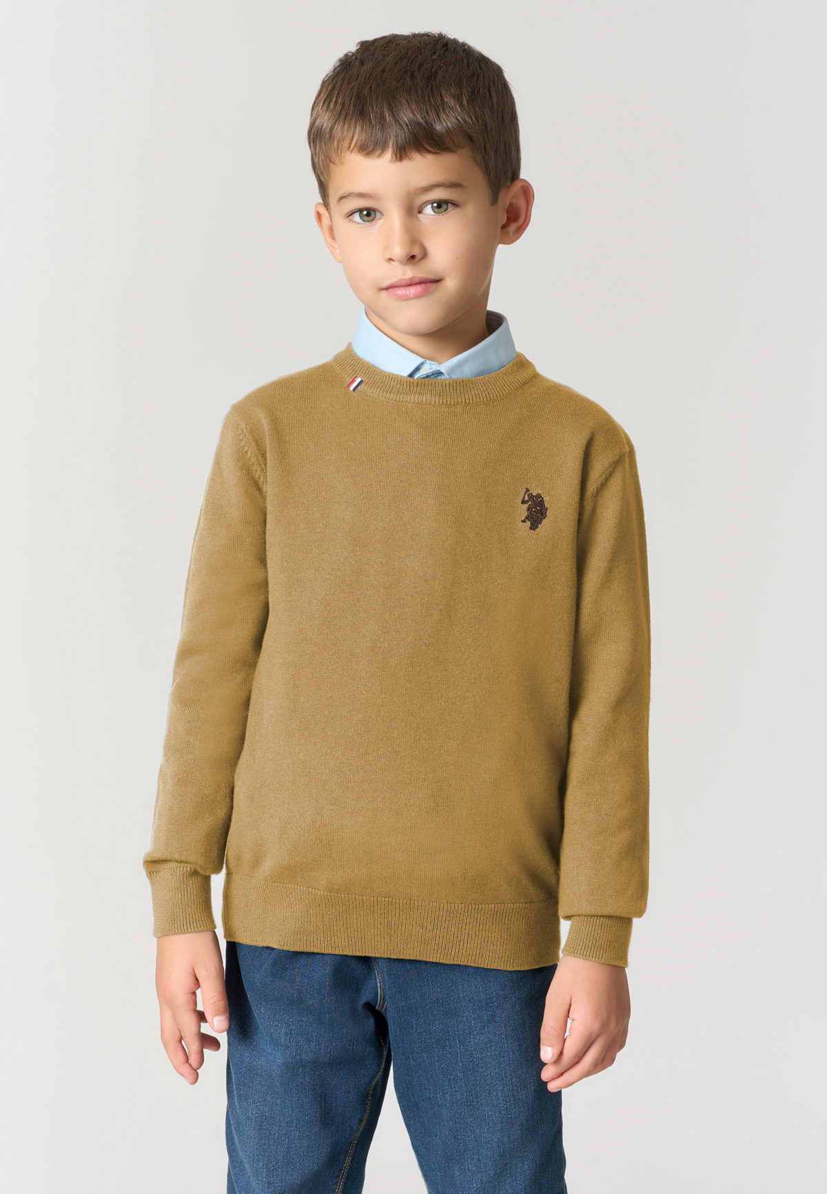 Maglione girocollo da bambino in misto cotone
